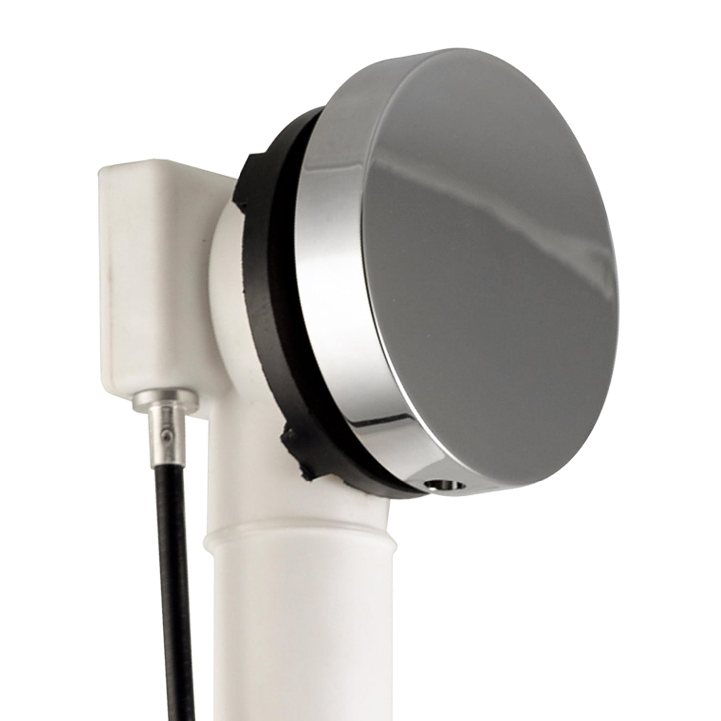 Westbrass A50P27TLERE-05 27" Cable Drive Bath Drain Trim Kit with Rotary Overflow Cover Knob, Pop-Up Stopper and Poly Tubular Pipes & Fittings, Polished Nickel