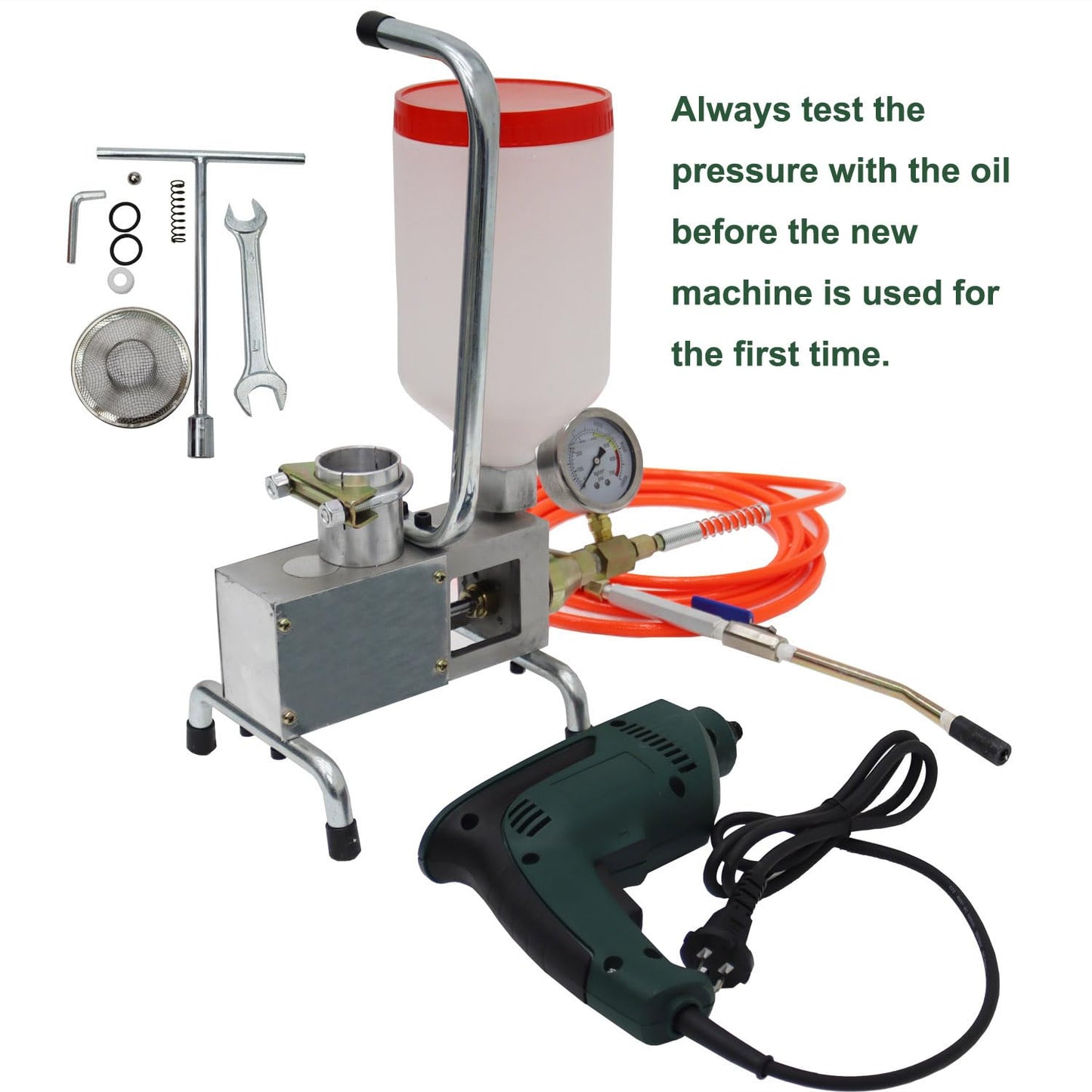 PreAsion 110V High Pressure Grouting Machine 650W Electric Grout Gun 15,000 PSI Grouting Injection Pump High Pressure Leak Stoppage Machine for Concrete Repair Waterproofing Crack Repair