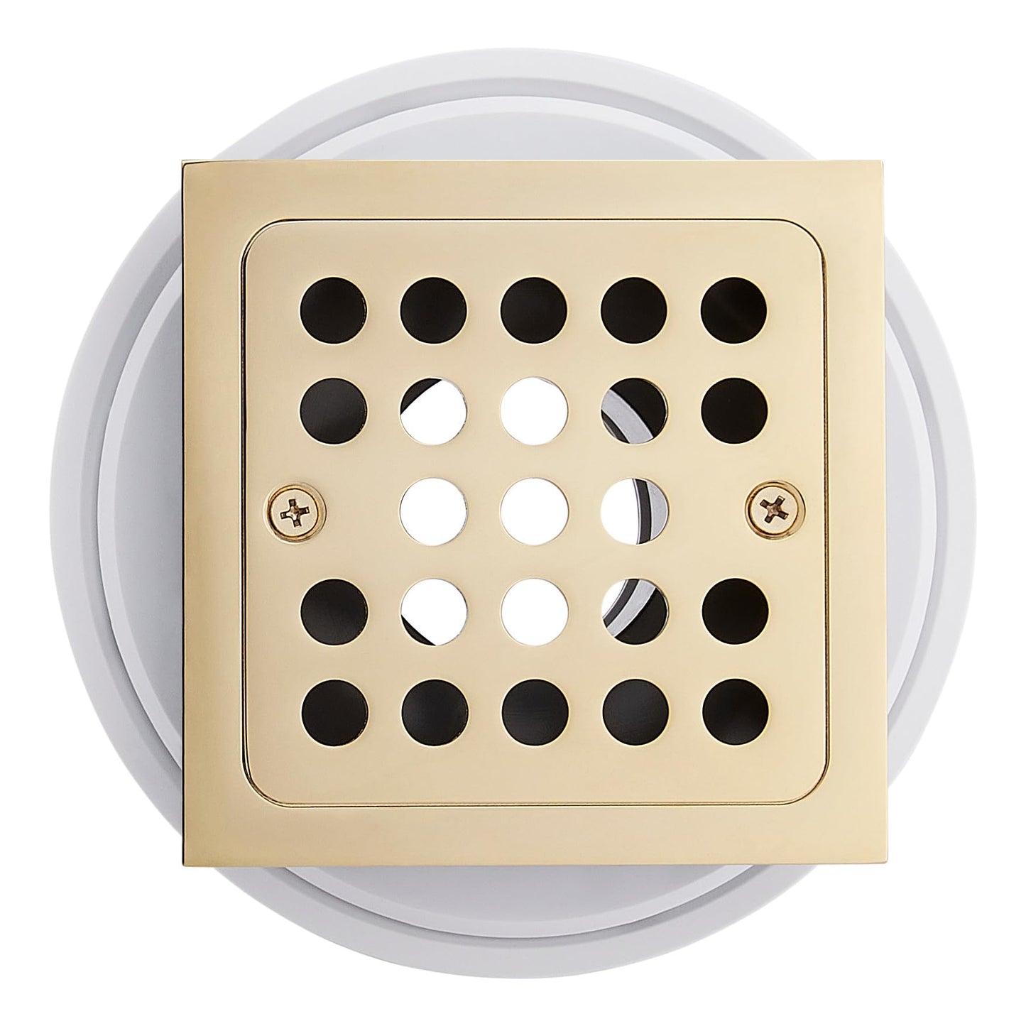 Signature Hardware 948036 FundamentALL 4-1/2" Square Shower Drain - Polished Brass