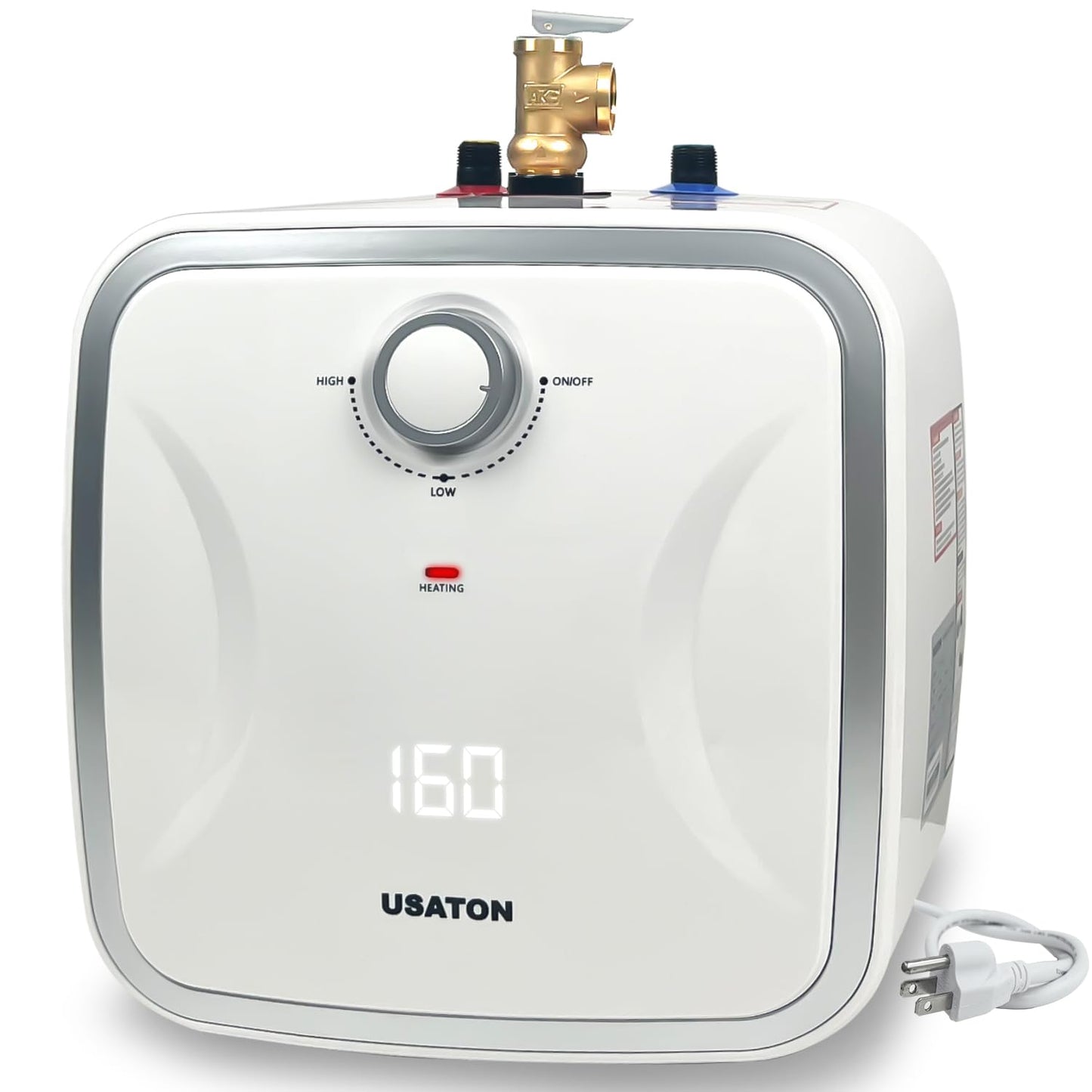 2.5 Gallon Hot Water Heater Electric - Compact Under Sink Instant Portable Mini Small Tank Hot Water with LED Display for Point of Use, RV Camper Kitchen, 110V/120 volt, 1440W, Wall or Floor Mounted