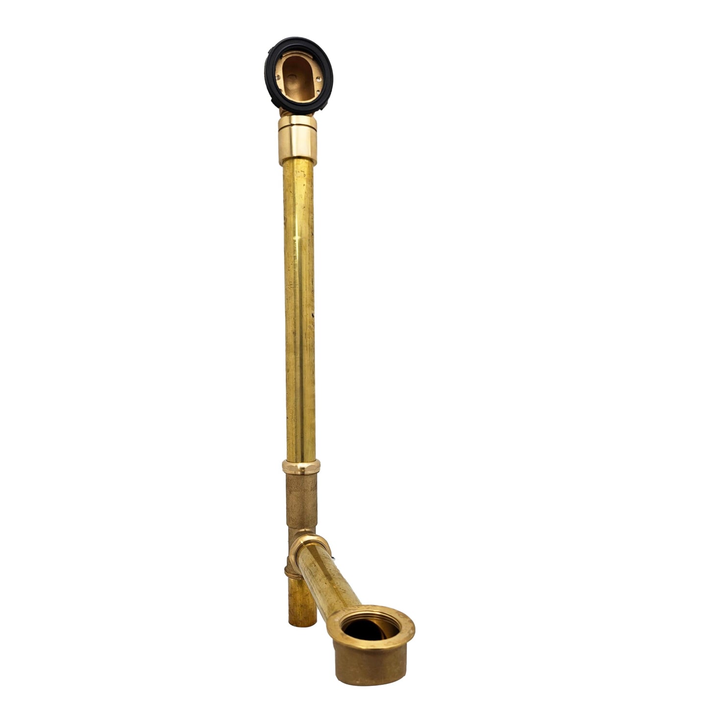 Westbrass 7931817BJCHM-05 25" Ball Joint Bath Waste & Overflow Assembly with Patented Deep Soak Faceplate and Tip-Toe Drain - 17 gauge Brass, Polished Nickel