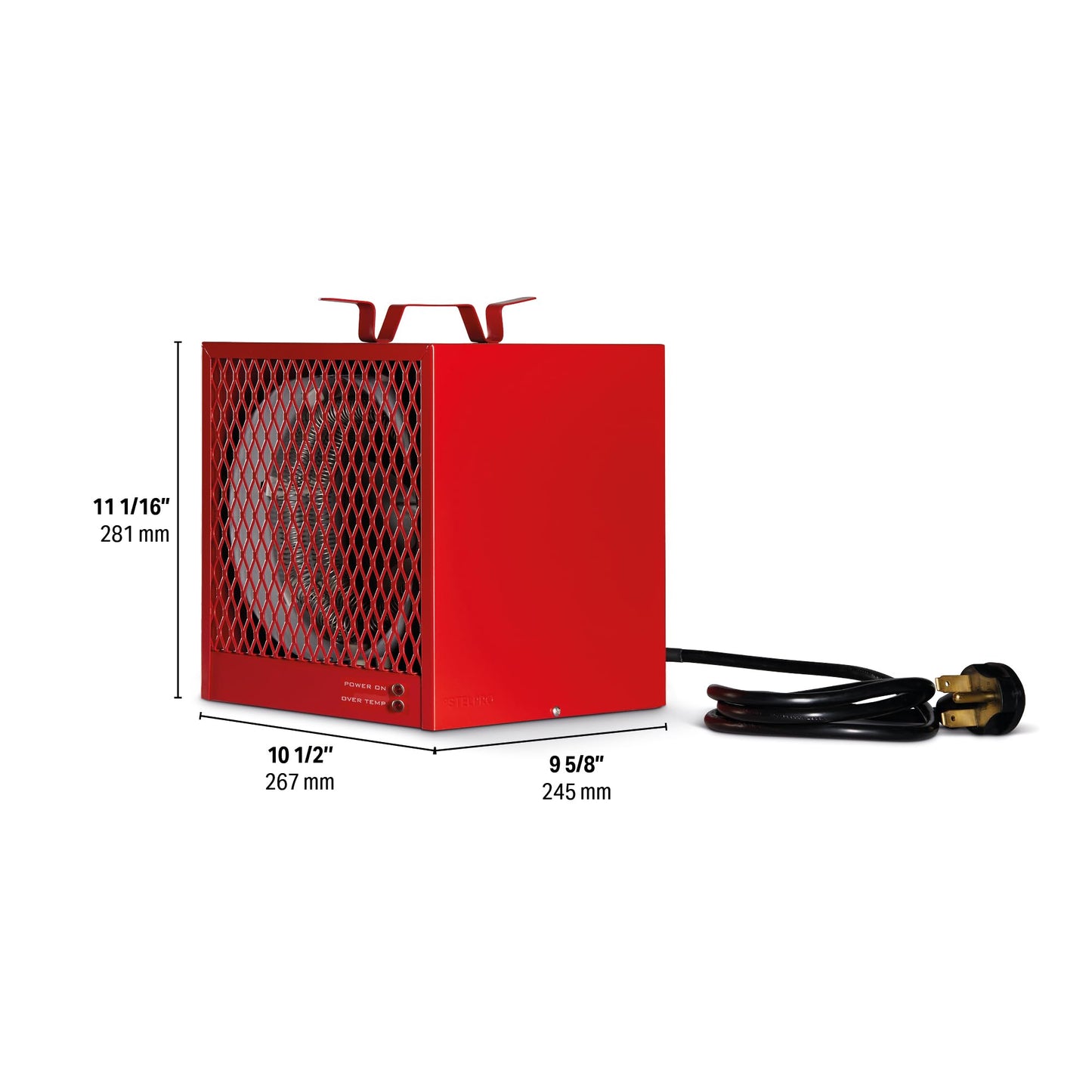 Stelpro Portable Construction Heater – 4800W / 240V (3600W / 208V) – 30A 250 V Plug – Rugged Steel Housing – Built-In Thermostat – Safety Thermal Protection – Heats Quickly (ASCH48T) – Red