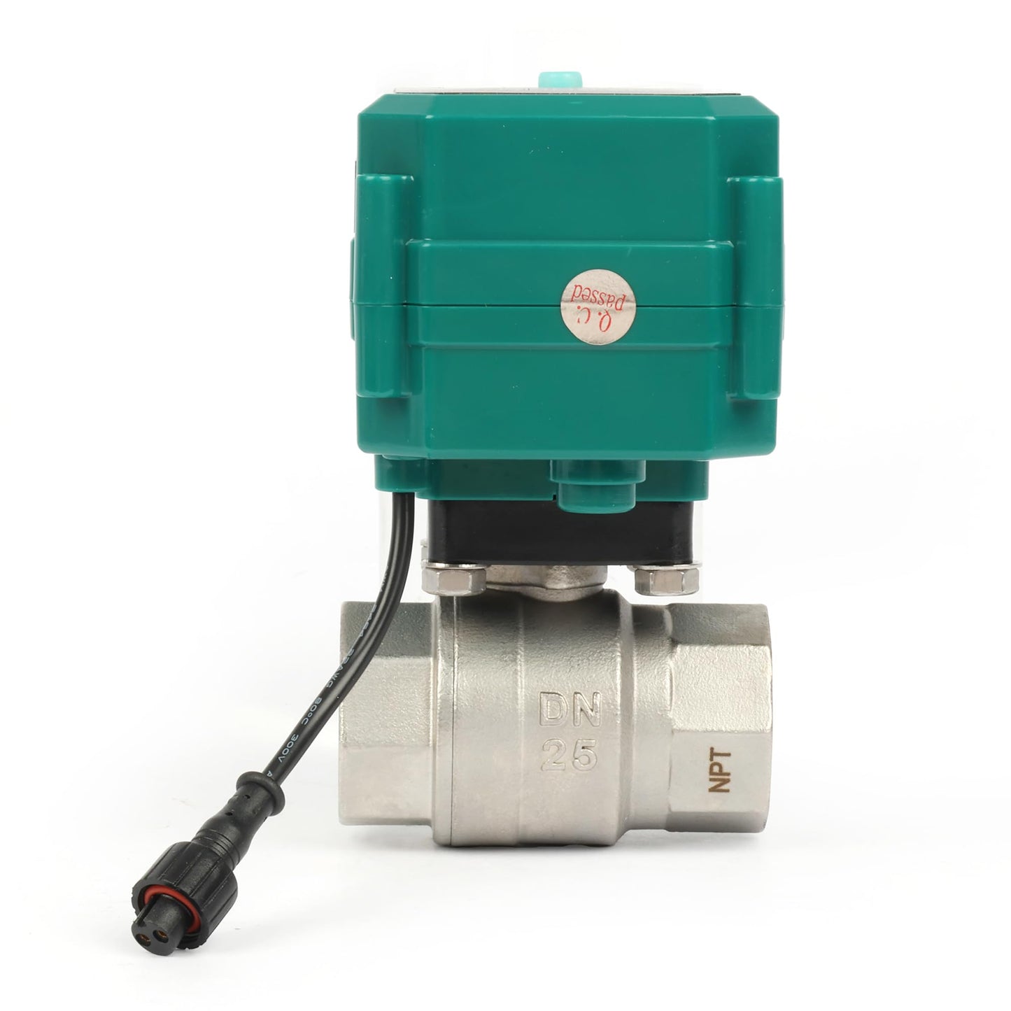 U.S. Solid 1" Smart Motorized Ball Valve - NSF Certified 304SS Remote App Mobile-control Electrical Ball Valve with Manual Switch, Plug Connection