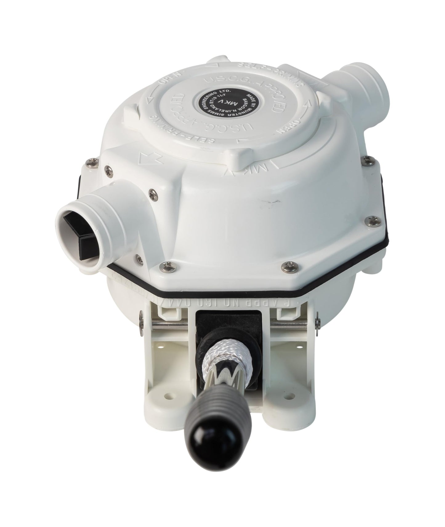 Whale Mk5 Manual Sanitation Pump - Bulkhead. Up to 17 GPM Flow Rate, Designed for Toilet Flush or Holding Tank Pump Out ensuring Reliability in Black Waste Management, BP0527