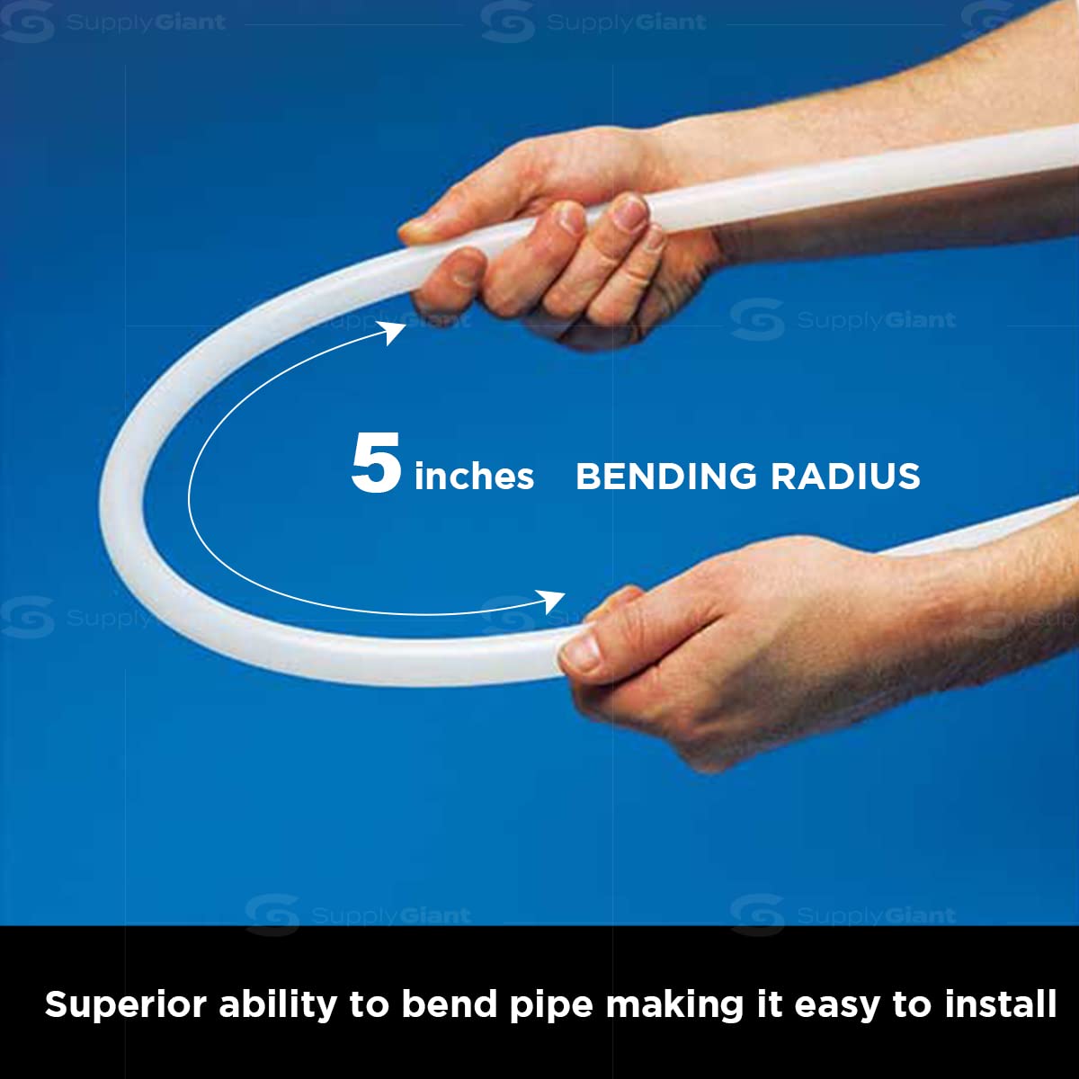 Supply Giant PEX-B Pipe 1/2 In x 500 Ft White Tubing for Plumbing, Potable Water Line for Home Improvement, Indoor/Outdoor Use