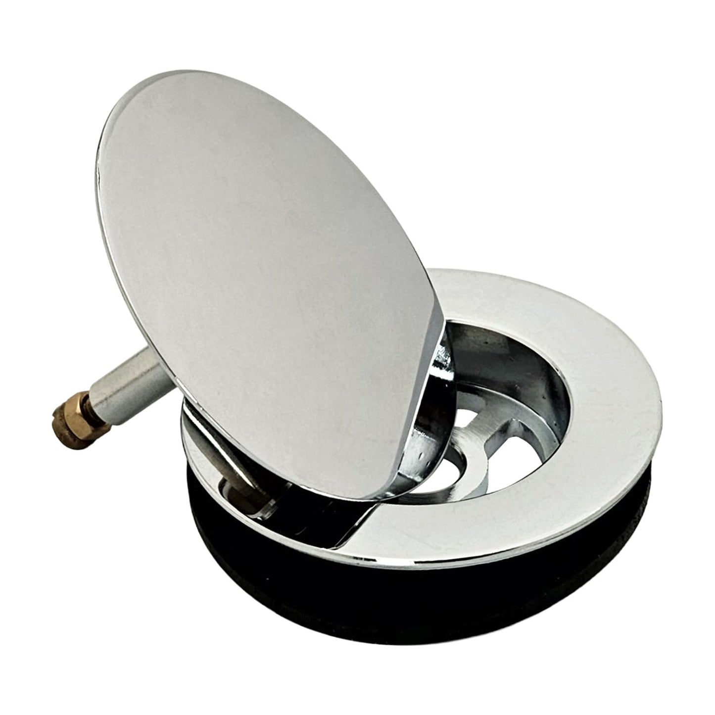 Westbrass A50P27TLERE-05 27" Cable Drive Bath Drain Trim Kit with Rotary Overflow Cover Knob, Pop-Up Stopper and Poly Tubular Pipes & Fittings, Polished Nickel