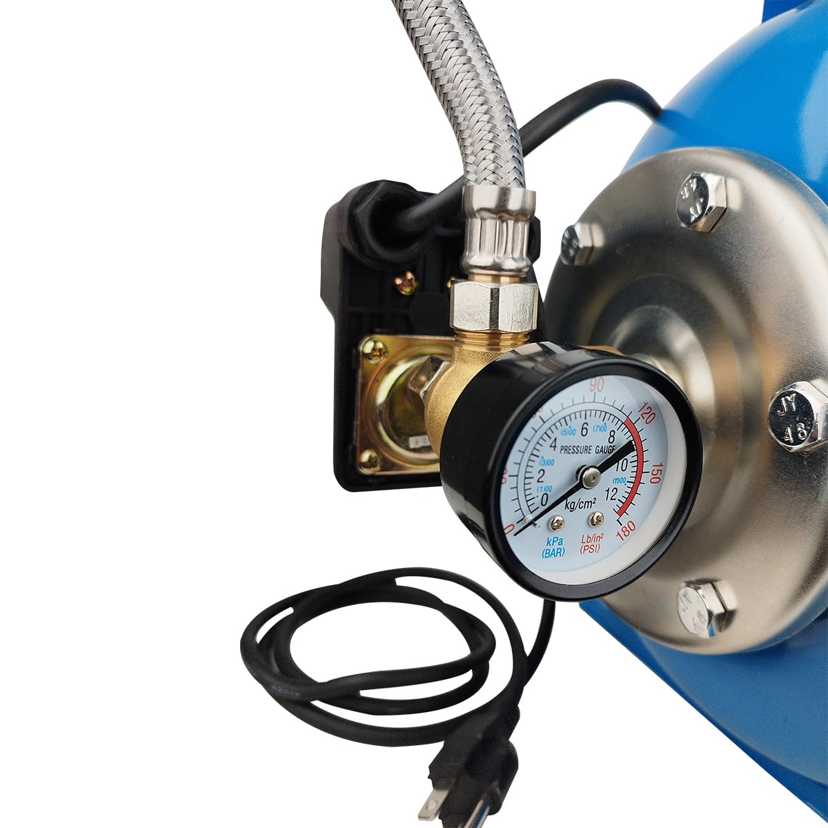 SHYLIYU 1.6Hp SS Shallow Well & Pressure Booster Pump 110V Water Transfer 48m 15GPM Automatic for Home Garden Sprinkler System Lawn Farm Draining Irrigation