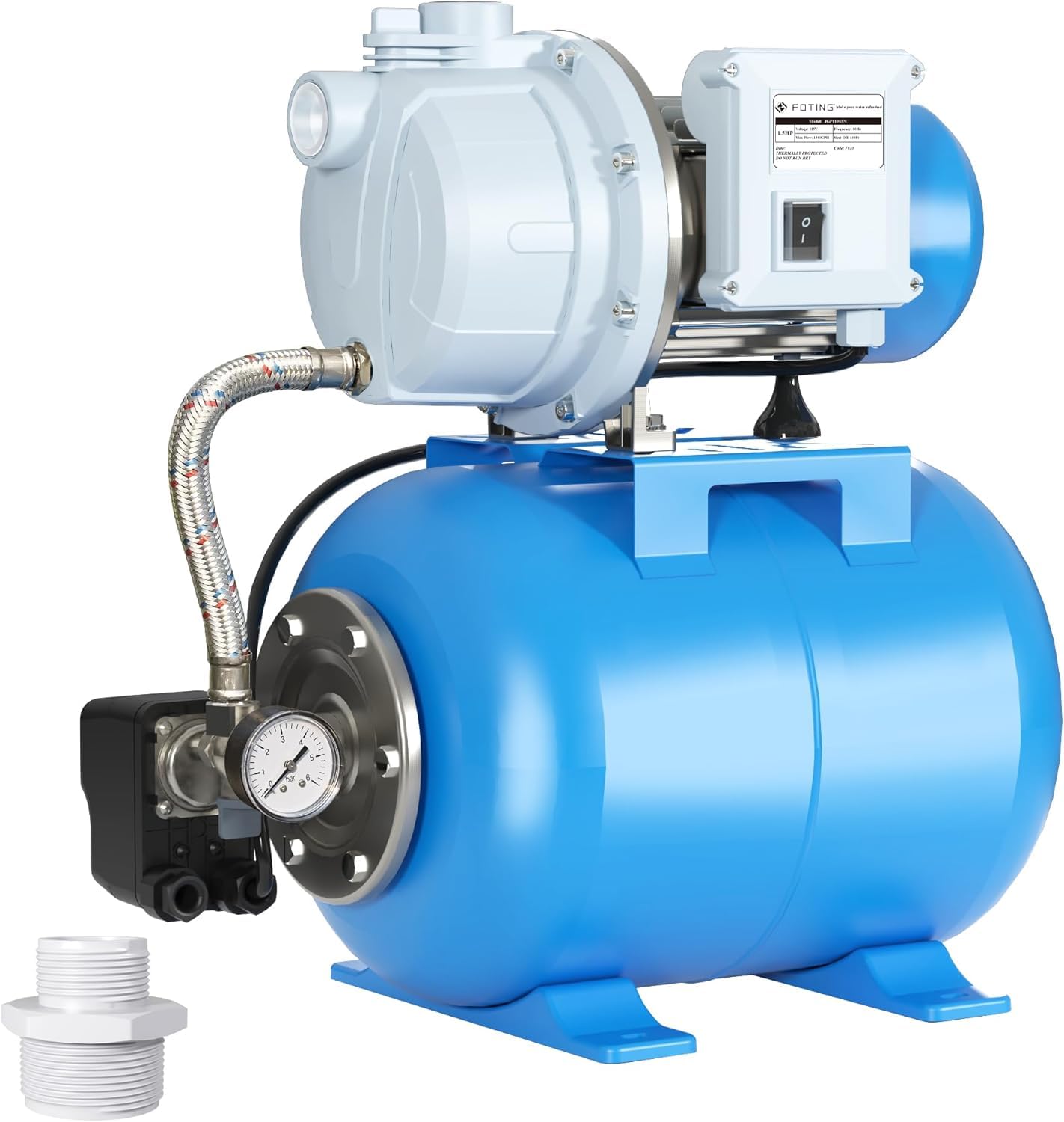 FOTING 1.5HP Shallow Well Pump w/Pressure Tank