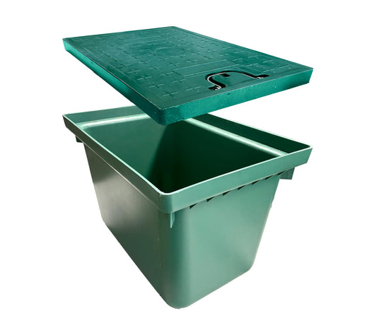 Natotela 24x16x16in Underground Splice Boxes W/Solid Handle Inspection Cover Deep Enclosure Plastic Precast Pull Distribution Pit Access Electrical Junction Boxes Drillable Tapered Wiring Cable Box