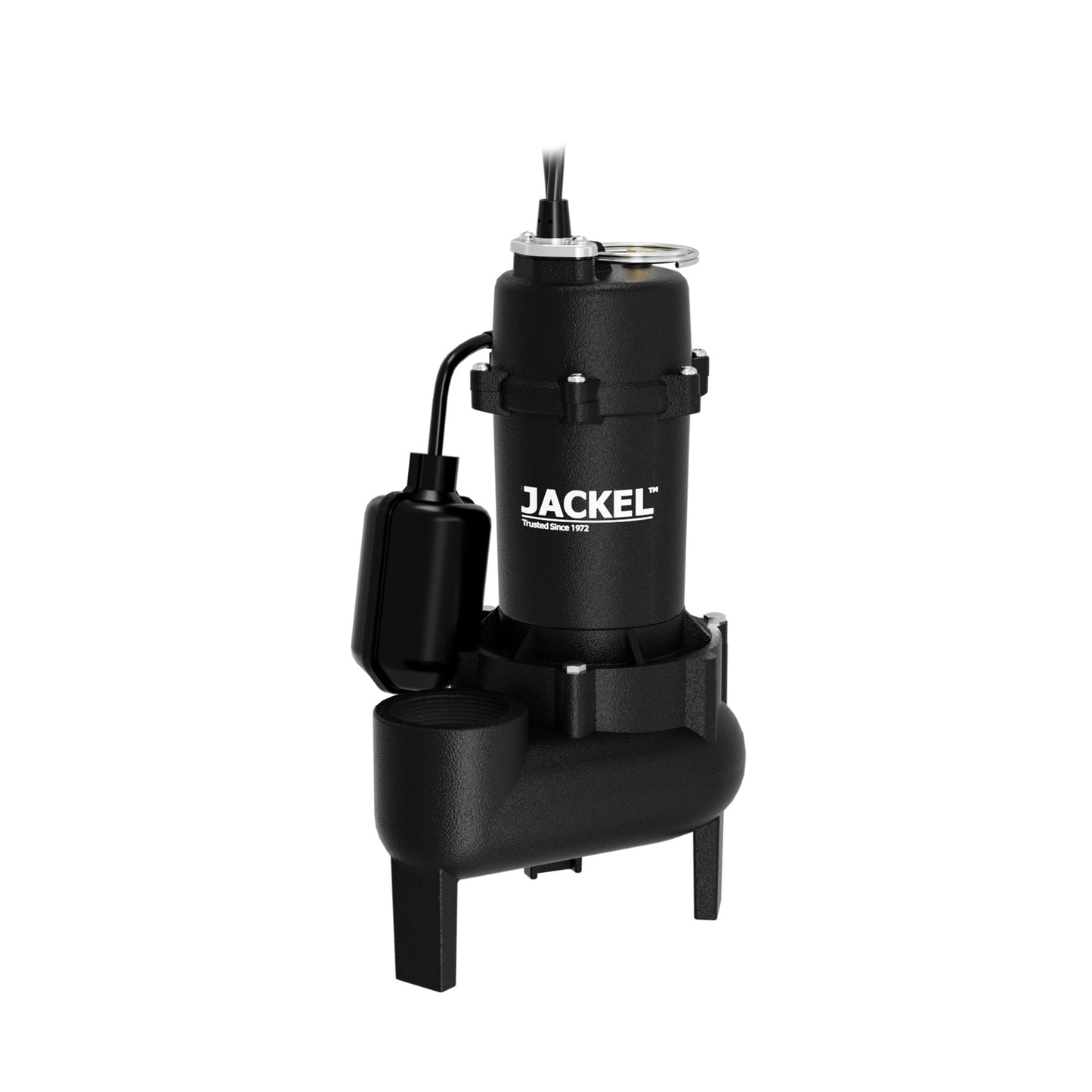 JACKEL Sewage Pump System, 1/2 HP, 108 GPM, 2" Discharge, Tethered Float Switch, 30 Gallon Basin, Gas Tight Cover