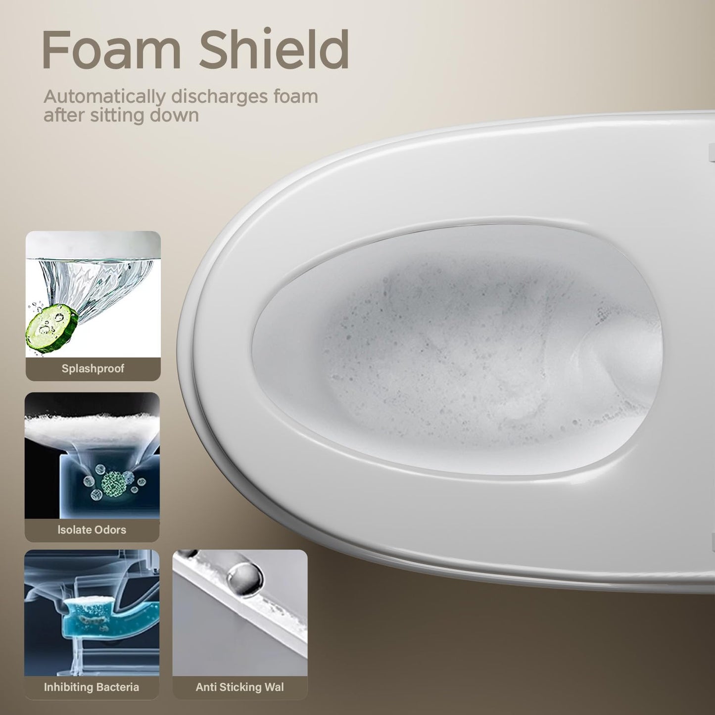WITMYA Smart Toilet with Bidet Built In, One Piece Bidet Toilet with Auto Dual Flush, Foam Shield, Modern Elongated Tankless Toilet with Foot Sensor, Heated Bidet Seat, Warm Water & Dryer,LED Display