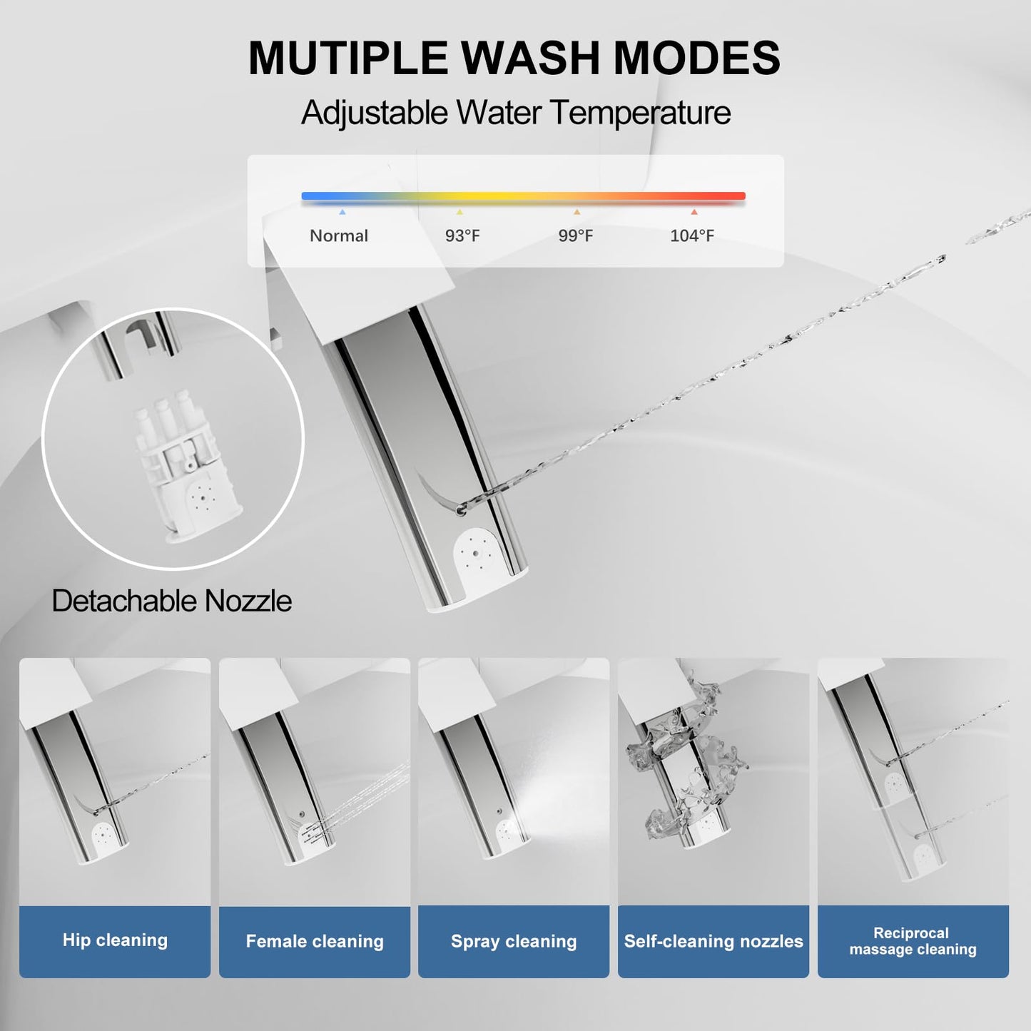 Smart Toilet with Bidet Built In, Modern Tankless Bidet Toilet with Auto Open/Close, Self-cleaning, Instant Warm Water&Dry, Heated Seat, One-Piece Toilet with Night Light, Auto Flush