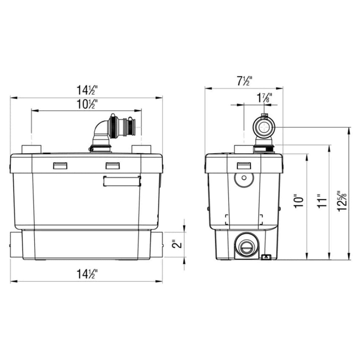 Saniflo SANIVITE Gray Heavy Duty Water Basement Bathroom Pump | Perfect Quiet Solution | Macerating Toilet System | Pump up Toilet System | Saniflo Upflush Toilet System