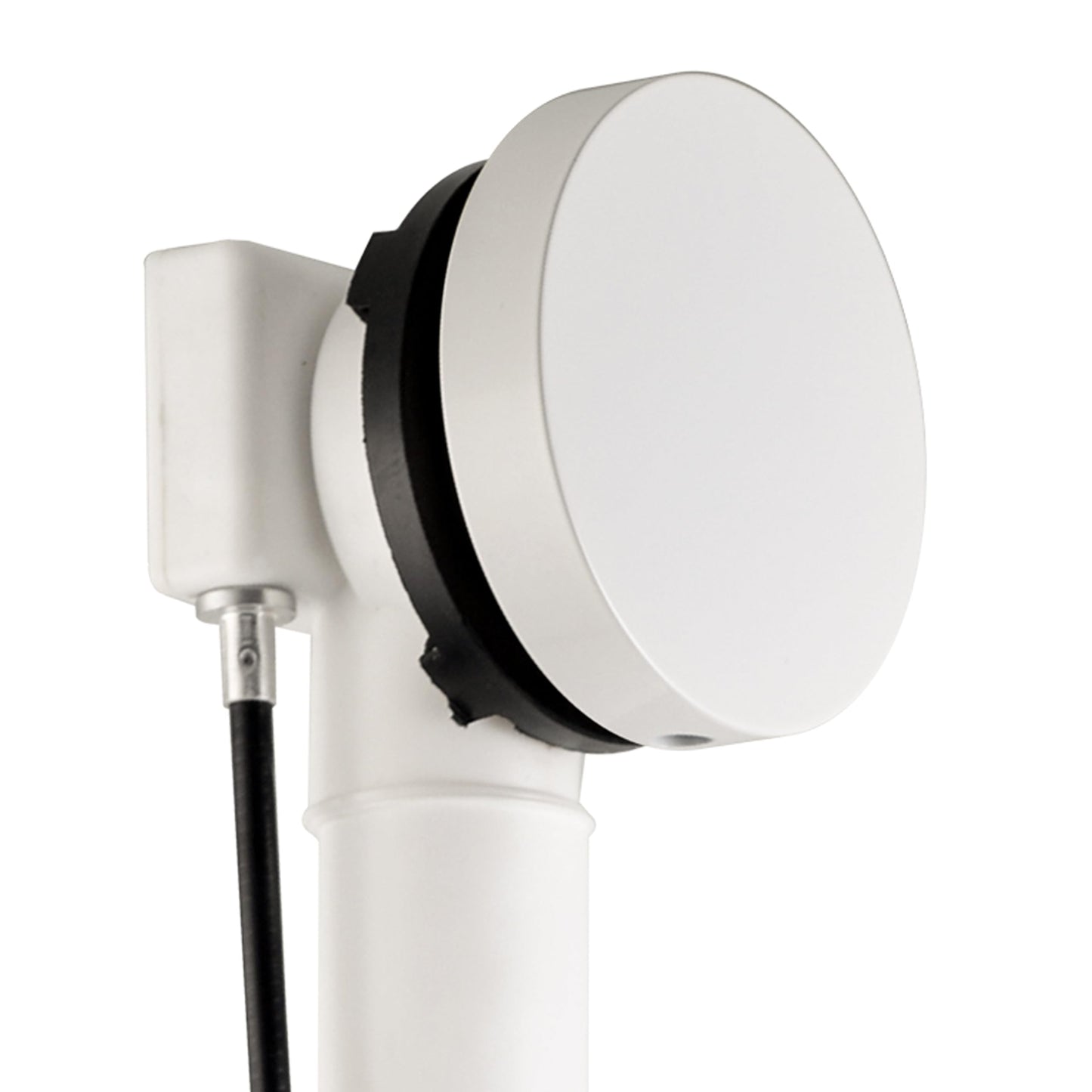Westbrass D50P27TLERE-50 27" Cable Drive Bath Drain Trim with Rotary Overflow Cover Knob, Pop-Up Stopper and Poly Tubular Pipes & Fittings, Powder Coat White