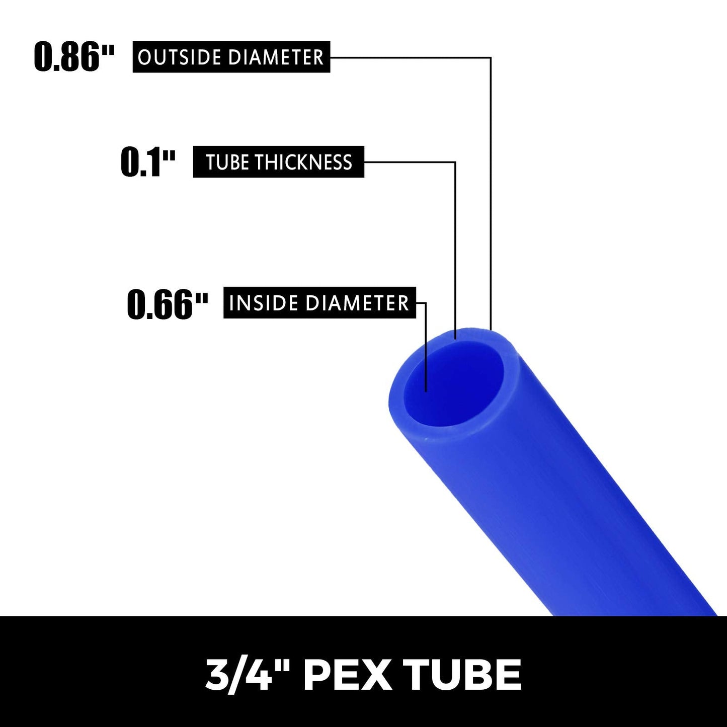 Happybuy 3/4" PEX Tubing 500Ft Non-Barrier PEX Pipe Red Pex-b Tube Coil for Hot and Cold Water Plumbing Open Loop Radiant Floor Heating System PEX Tubing (3/4" Non-Barrier, 500Ft/Blue)