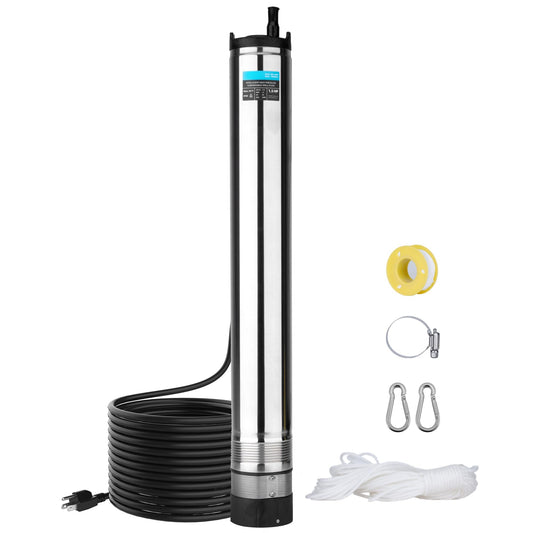LEO 1.5HP Well Pumps Automatic ON/OFF, 2200GPH 170FT, 72.2FT Power Cord, Stainless Steel Submersible Deep Well Pump, High Pressure Water Pump for Home, Irrigation Garden Use