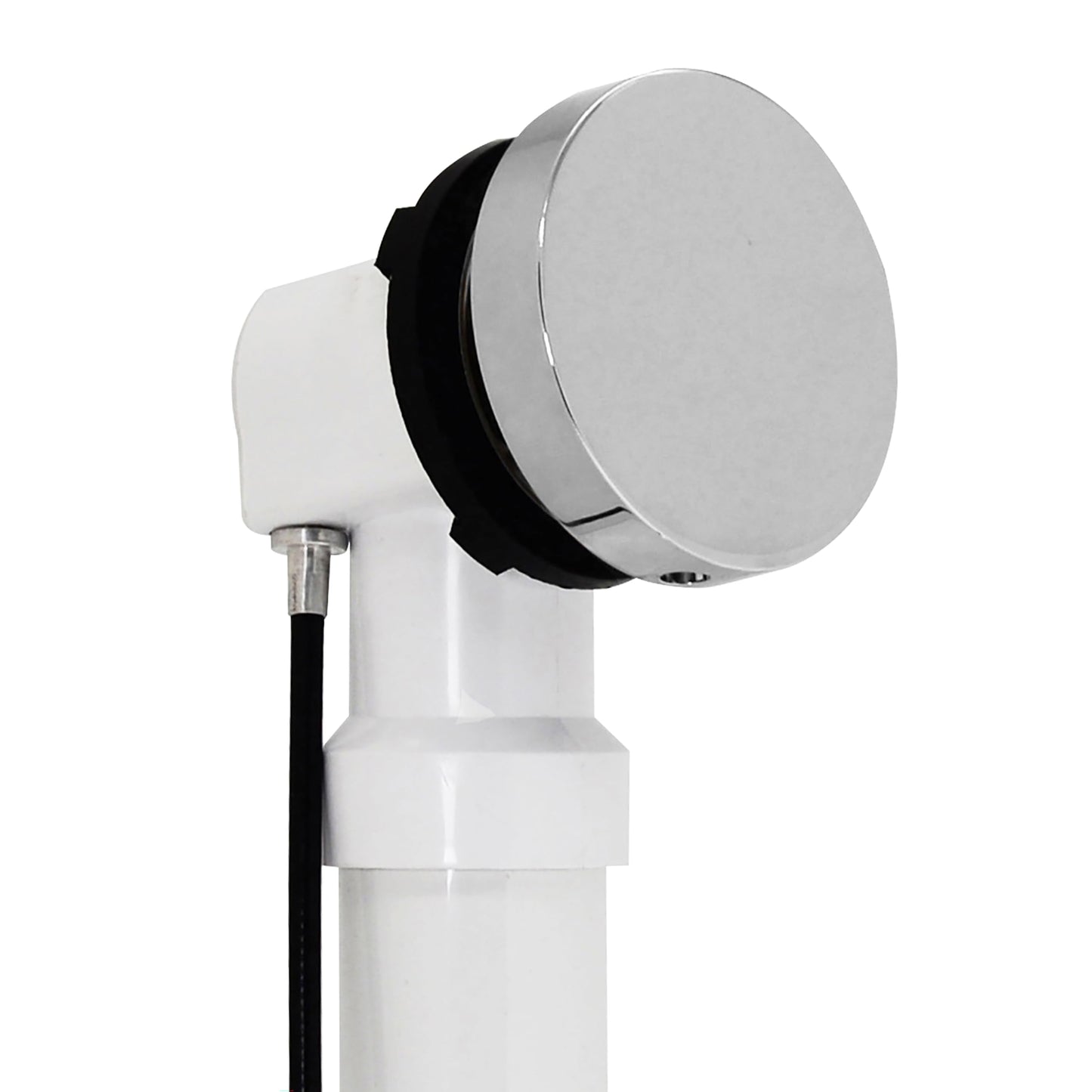 Westbrass A50P45SRE-26 45" Sch. 40 PVC Cable Driven Bath Drain Trim Kit with Rotary Overflow Cover Knob and Pop-Up Stopper, Polished Chrome