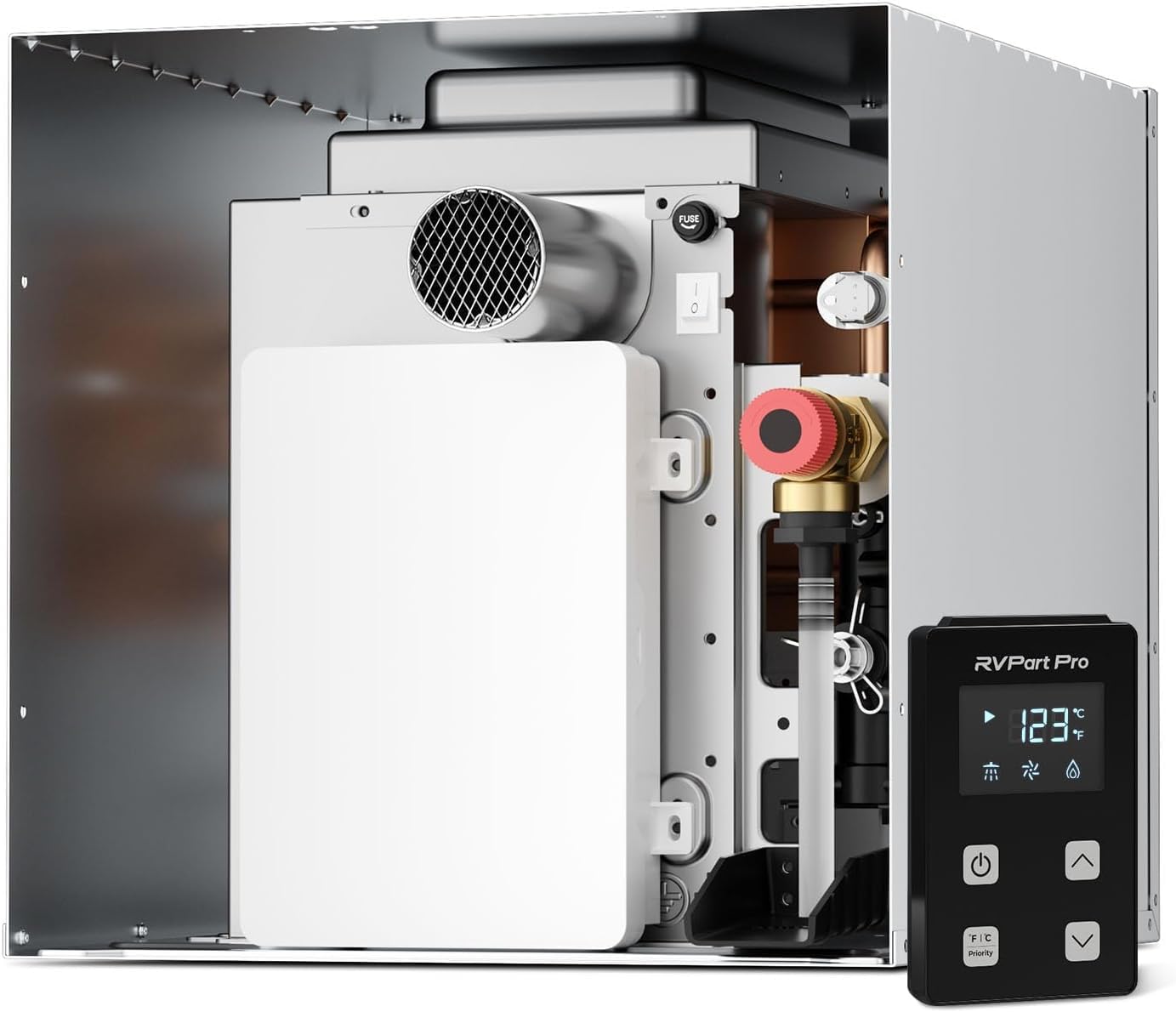 RVPart Pro RV Tankless Water Heater, 60,000 BTU Propane Gas On-Demand Hot Water, with Remote Control, DC 12V, CSA Certified, Compatible with All RVs