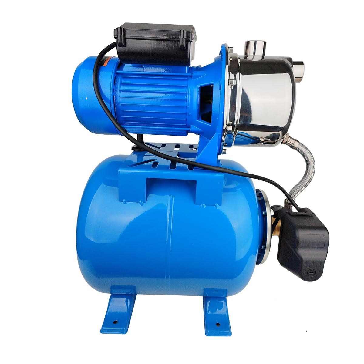 SHYLIYU 1.6Hp SS Shallow Well & Pressure Booster Pump 110V Water Transfer 48m 15GPM Automatic for Home Garden Sprinkler System Lawn Farm Draining Irrigation