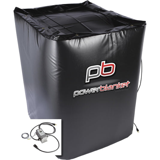 Powerblanket TH275 Insulated IBC Storage Tote Heater, 1440W with Adjustable Thermostat Controller, Fits 275-Gallon Containers, Black