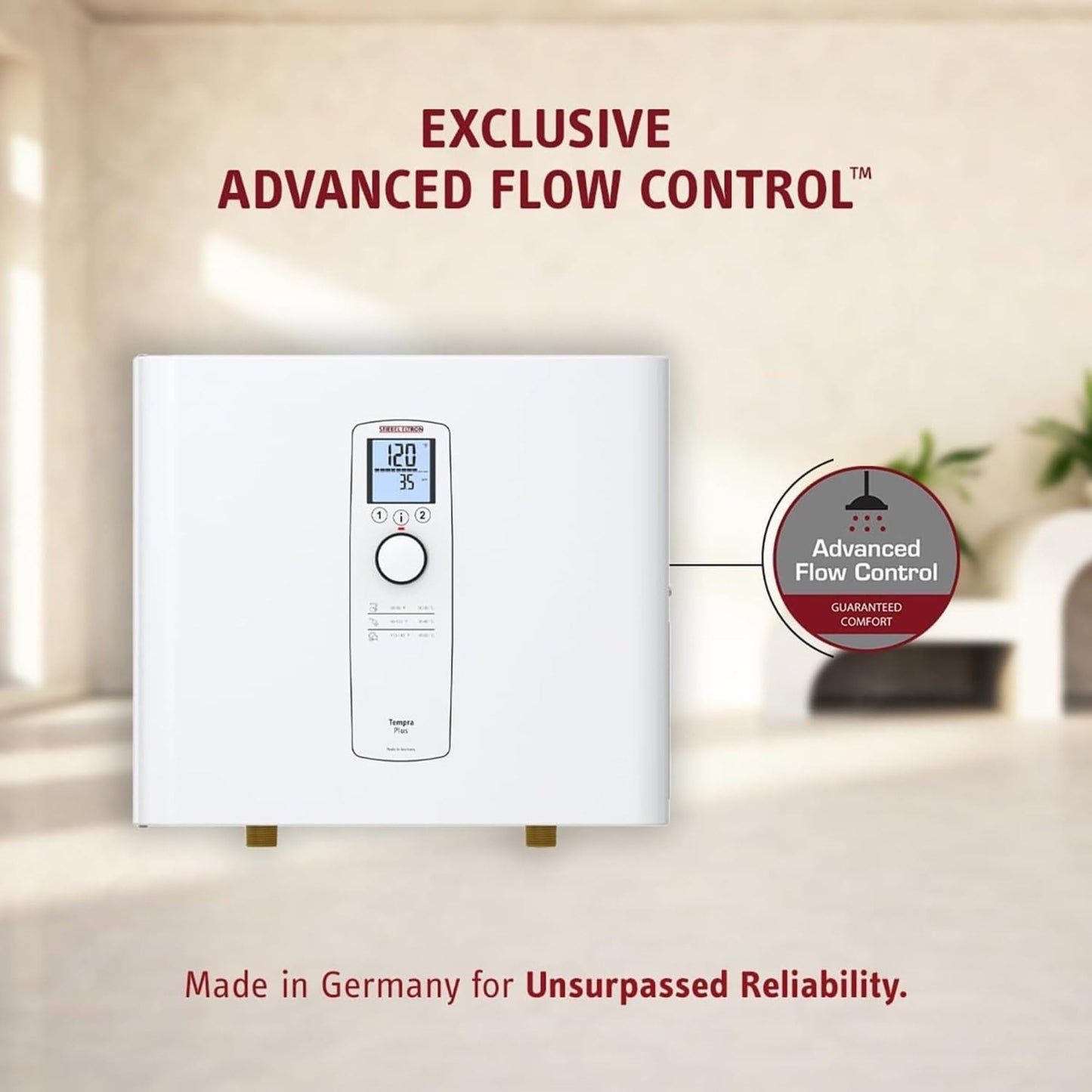 Stiebel Eltron Tankless Water Heater – Tempra 36 Plus – Electric, 36kW, On Demand Hot Water, Eco, White, Made in Germany