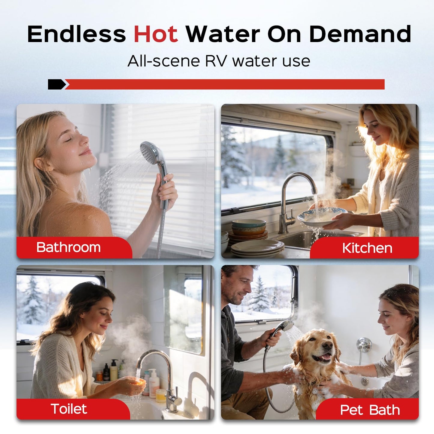 RVPart Pro RV Tankless Water Heater, 60,000 BTU Propane Gas On-Demand Hot Water, with Remote Control, DC 12V, CSA Certified, Compatible with All RVs