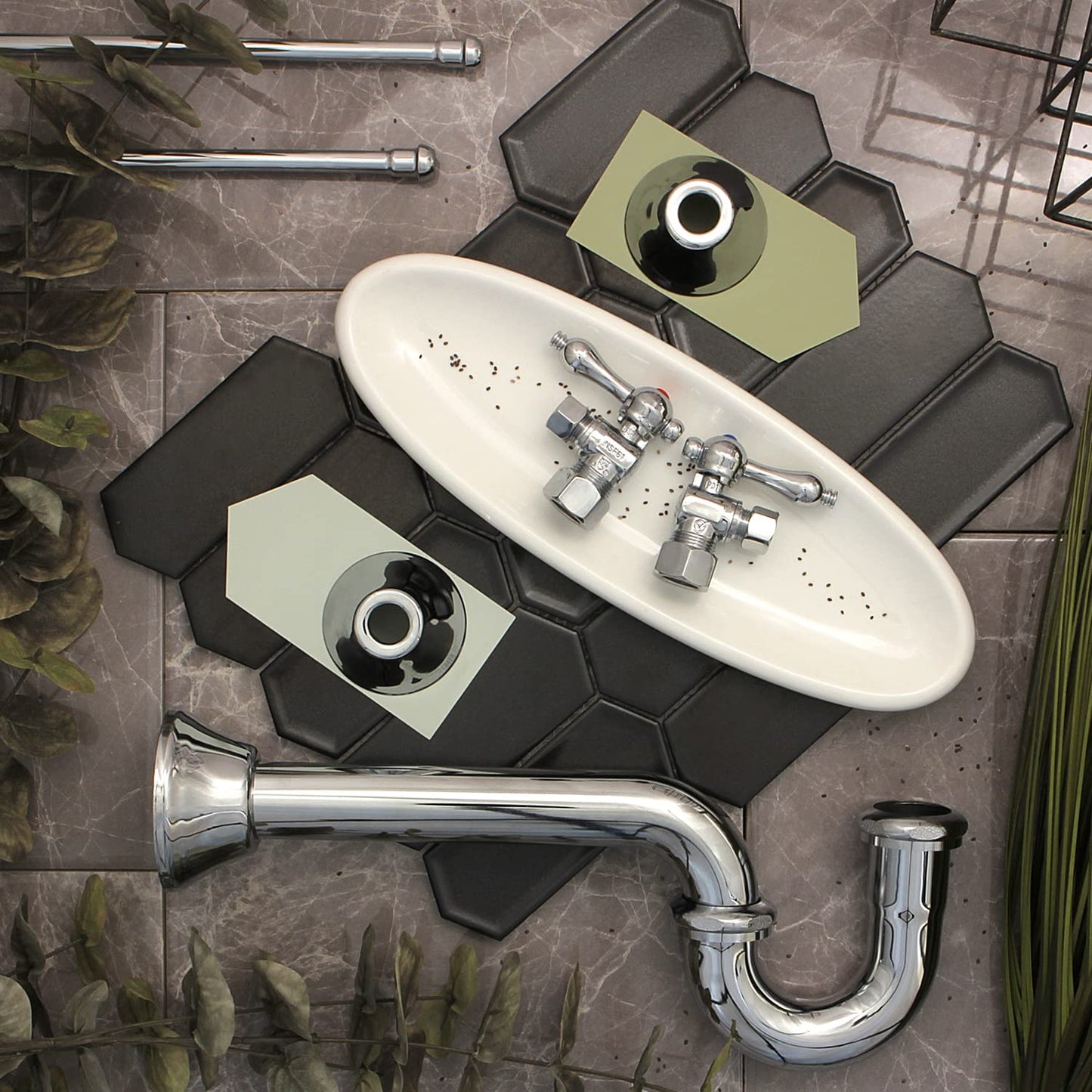 Kingston Brass CC53301LKB30 Trimscape Traditional Plumbing Sink Trim Kit with P-Trap in Polished Chrome
