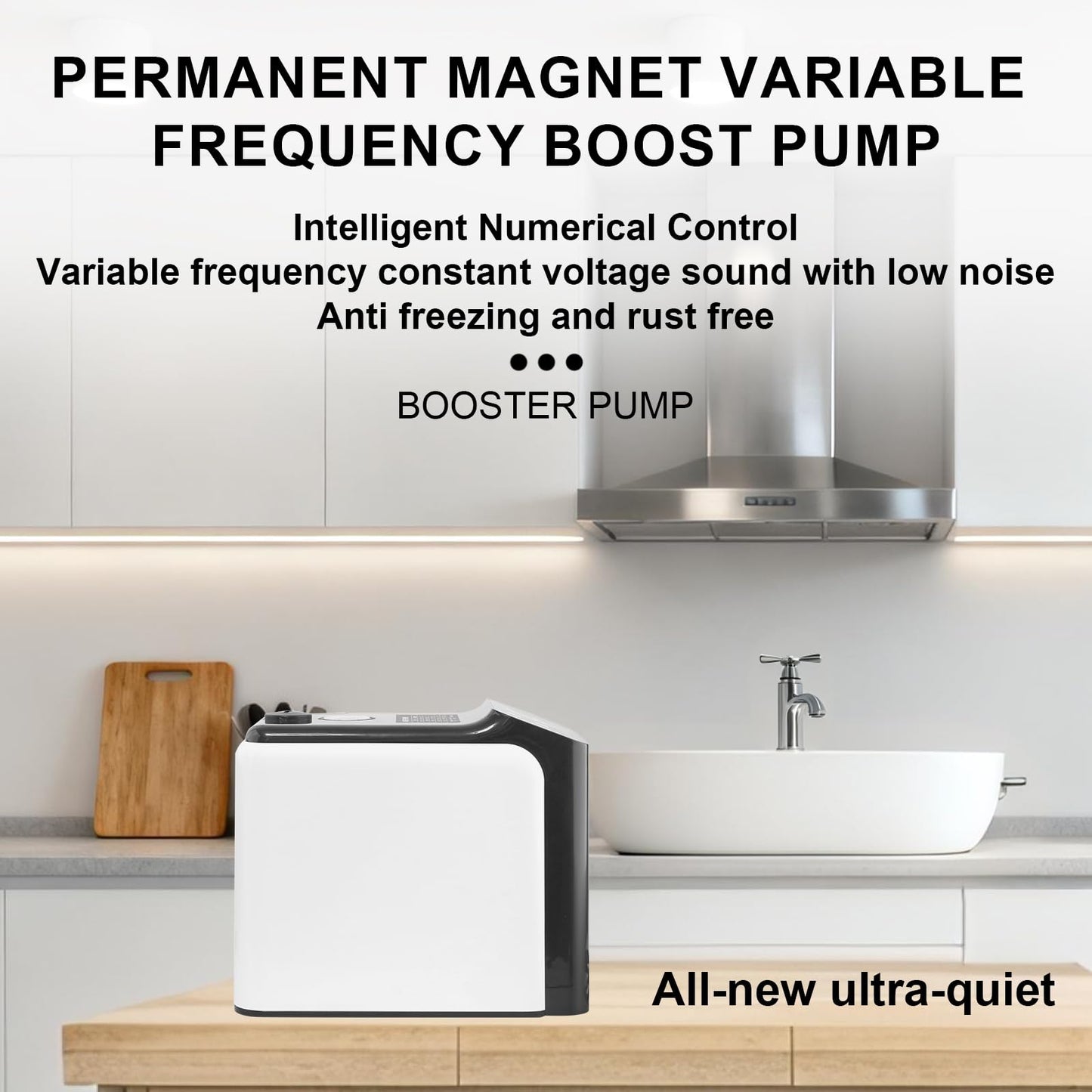Water Pressure Booster Pump, 115V 6-Speed Smart Variable Frequency, Constant Pressure,1100 GPH High Flow Self-Priming for Whole House Apartment Shower Garden Shallow Well (Automatic)