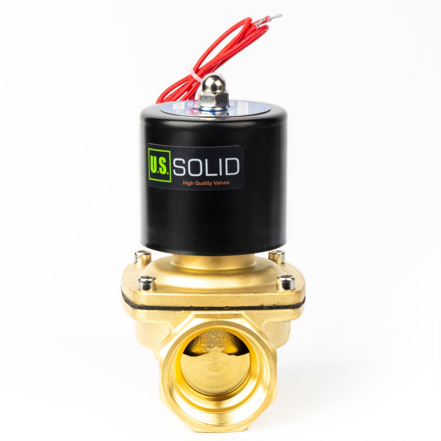 U.S. Solid 1-1/2" Solenoid Valve - 110V AC Brass Electric Solenoid Valve, Normally Closed, Viton Seal