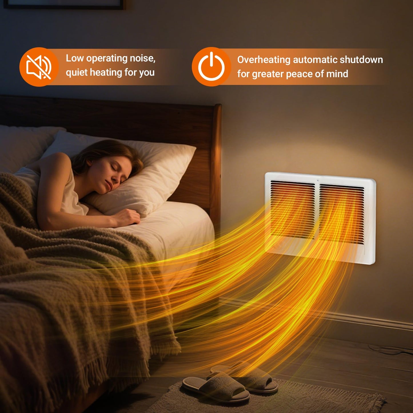 CSTC402TW Twin Electric Wall Heater(Part: 67527) with Thermostat -240/208V, 4000/3000W, 13648/10236 BTU Ideal for Large Rooms & Open Spaces, With High-Temp Safety Protection