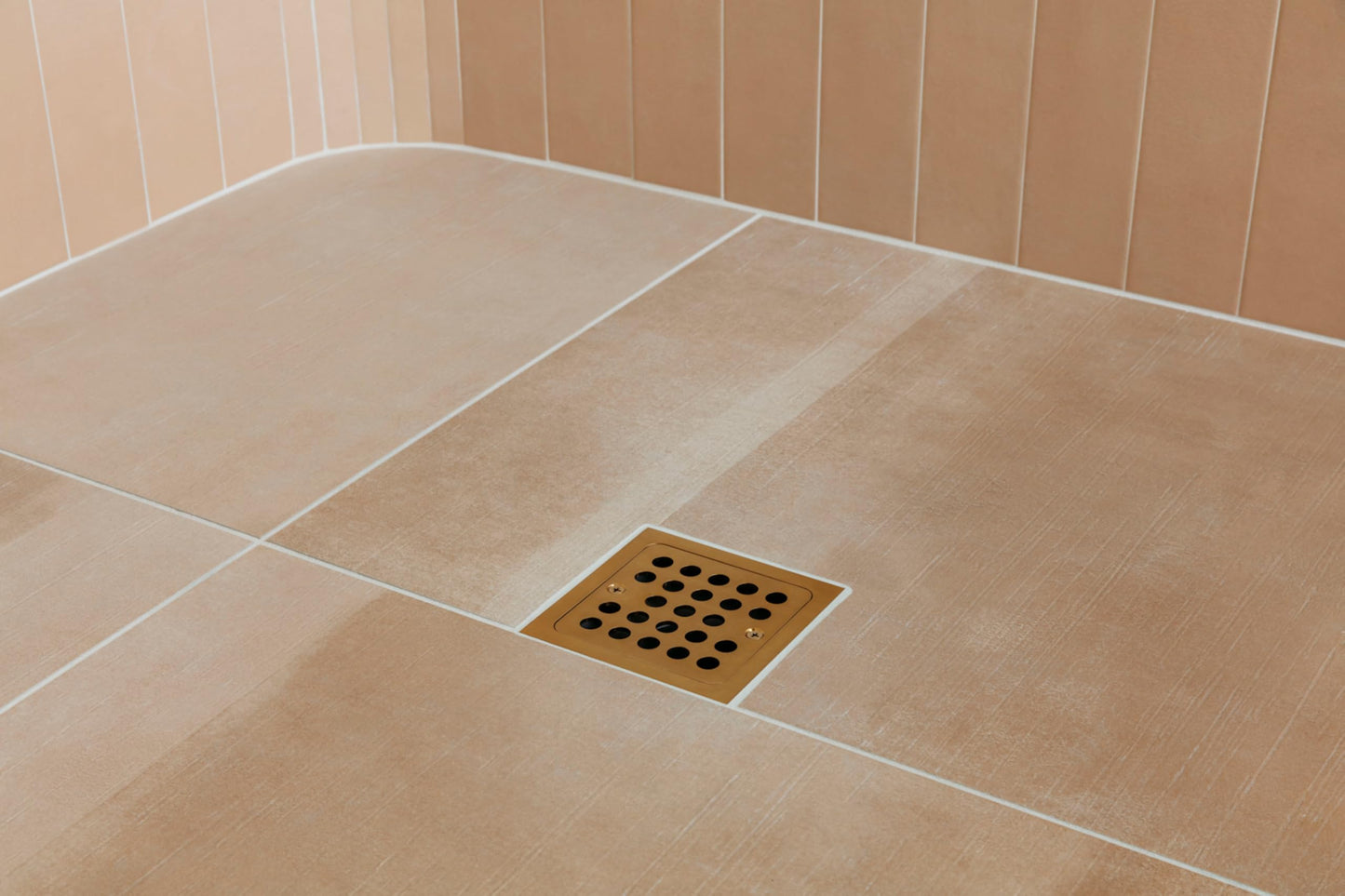 Signature Hardware 948036 FundamentALL 4-1/2" Square Shower Drain - Polished Brass