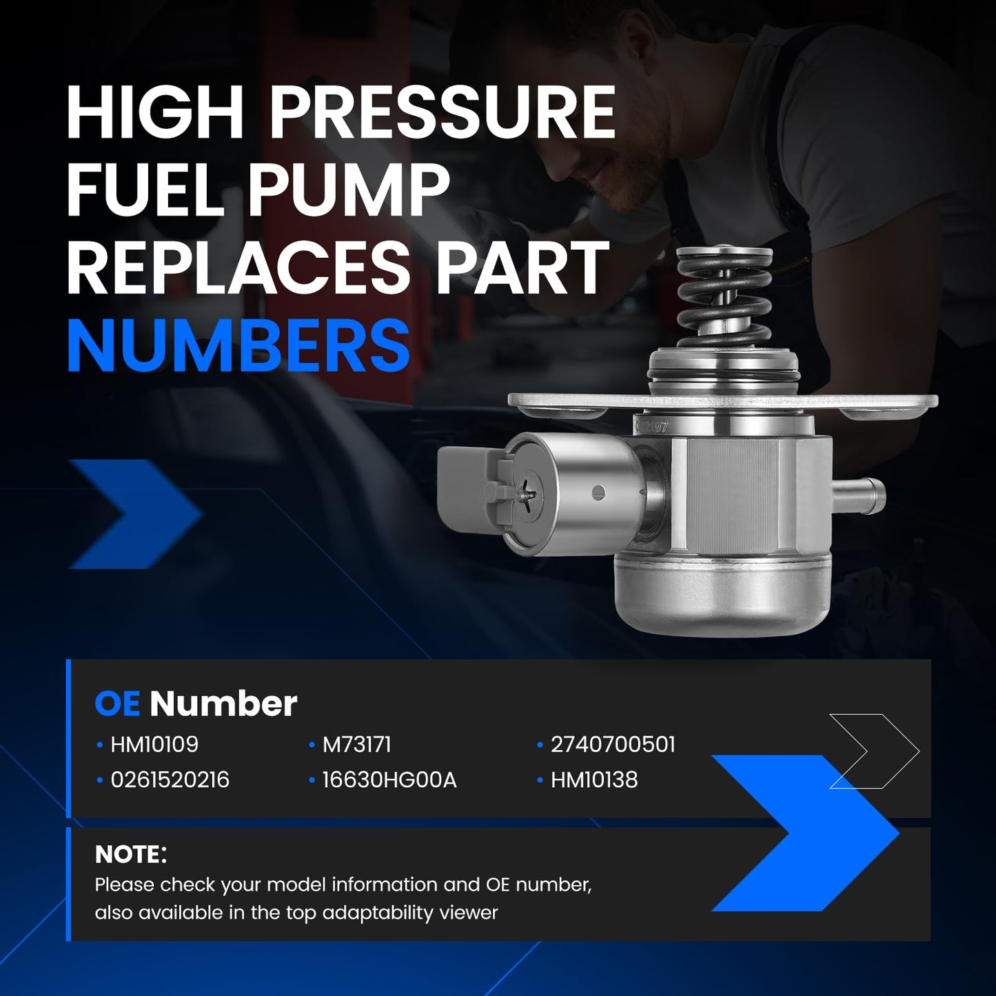 SYKRSS HM10109 High Pressure Fuel Pump Compatible with INFINITI Q50 Q60, Compatible with Mercedes-Benz C300 C350e E300 GLC300 GLC350e Metris SLC300 SLK300 Sprinter 1500 Sprinter 2500