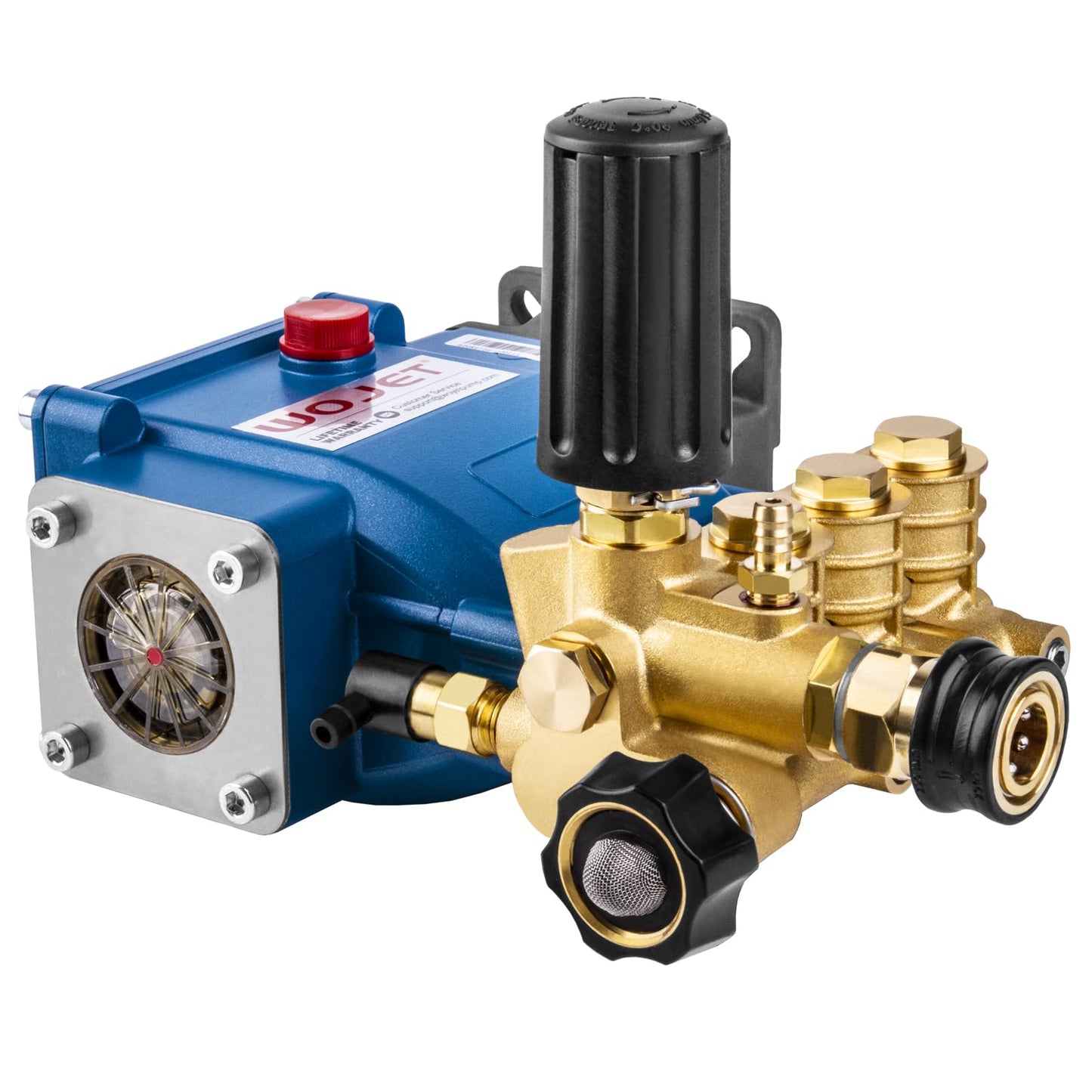 WOJET Triplex Plunger Pressure Washer Pump, 3600PSI 2.7GPM, 3/4" Shaft, Self-Priming, Horizontal Replacement Pump Kit for Honda GX160 GX190 GX200, Dewalt 3000PSI, Simpson 90037, Generac 5-7HP Engines