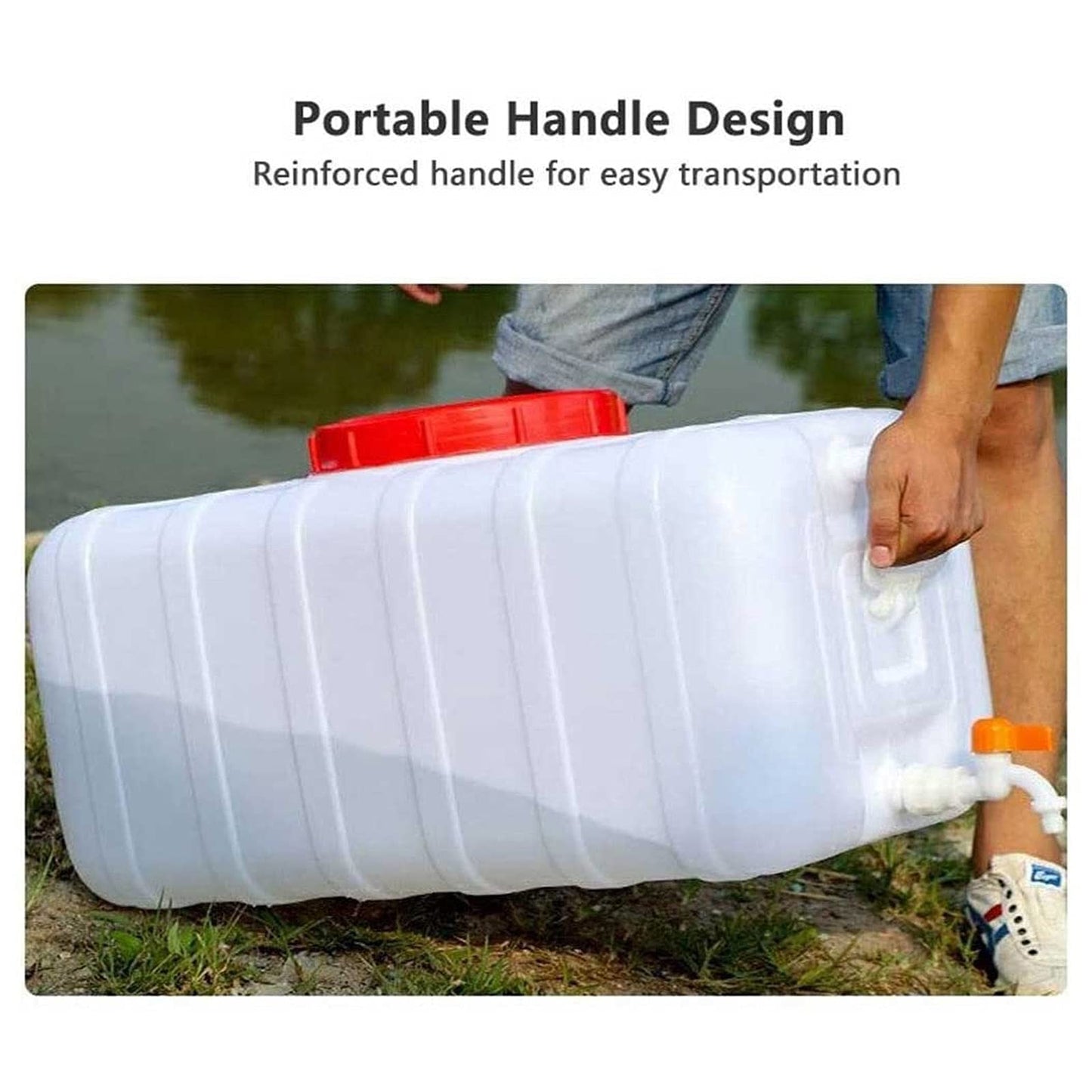 SXKJDM Large Plastic Water Storage Tanks Emergency Water Storage 50L/80L/110L/200L Camping & Hiking Water Storage Water Container Multifunctional Water Tank(Size:50L/13.2gallon)