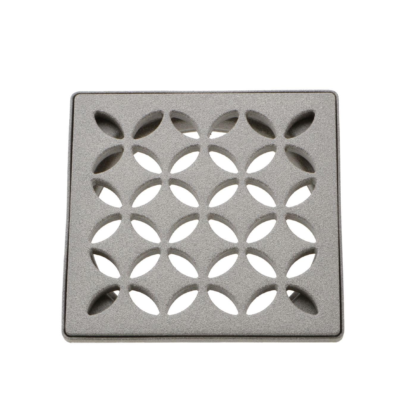 Schluter Kerdi-Drain Grate Kit with Integrated Slope Bonding Flange - Ideal for Bathroom or Wet Rooms - 4" Stone Grey Floral, Adjustable - KDIF4GRKTSSGD5