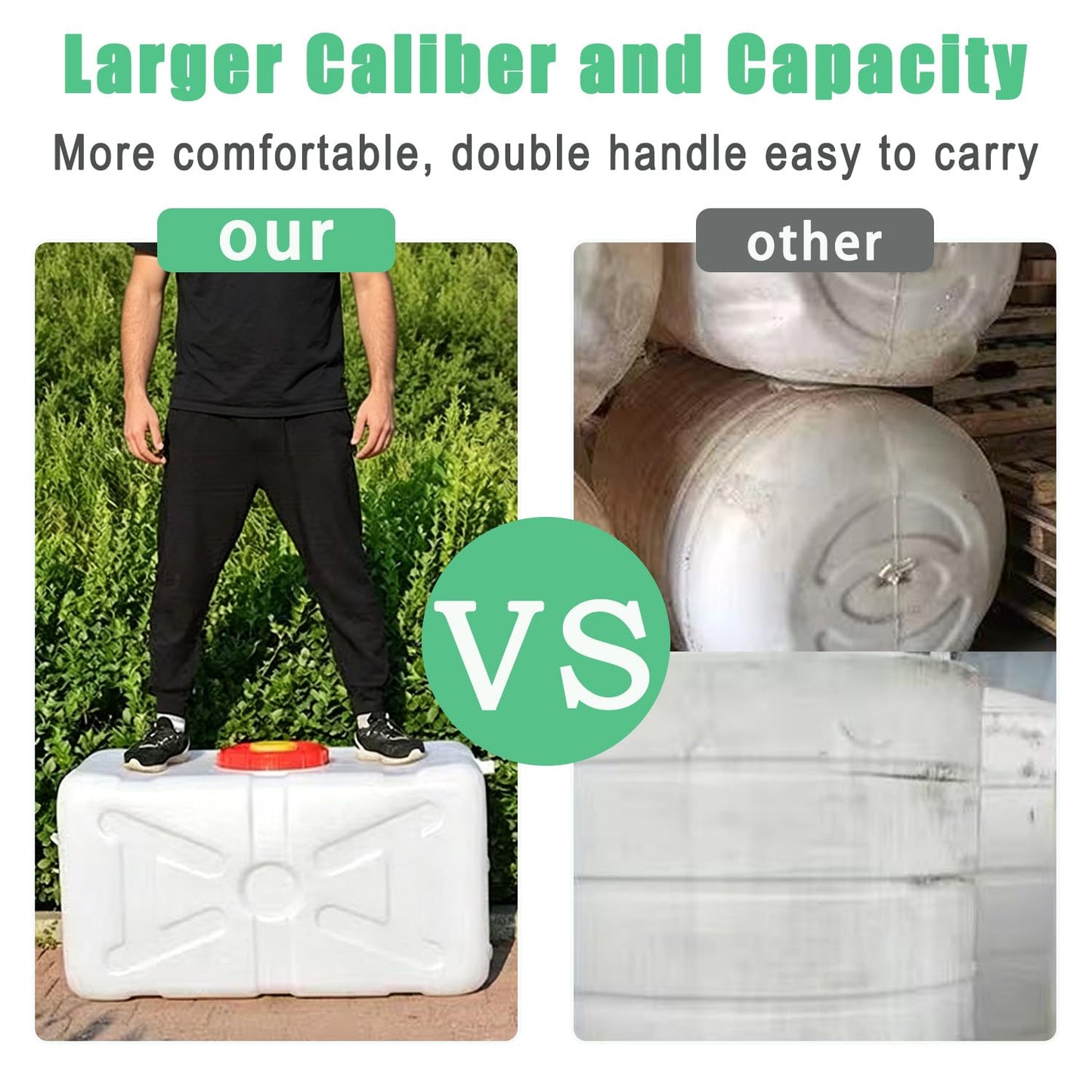 19.8 Gallon Water Storage Tank with Spigot & Hose, Heavy Duty Portable Water Container for RV, Camping, Truck, Emergency Supplies & Outdoor Adventures