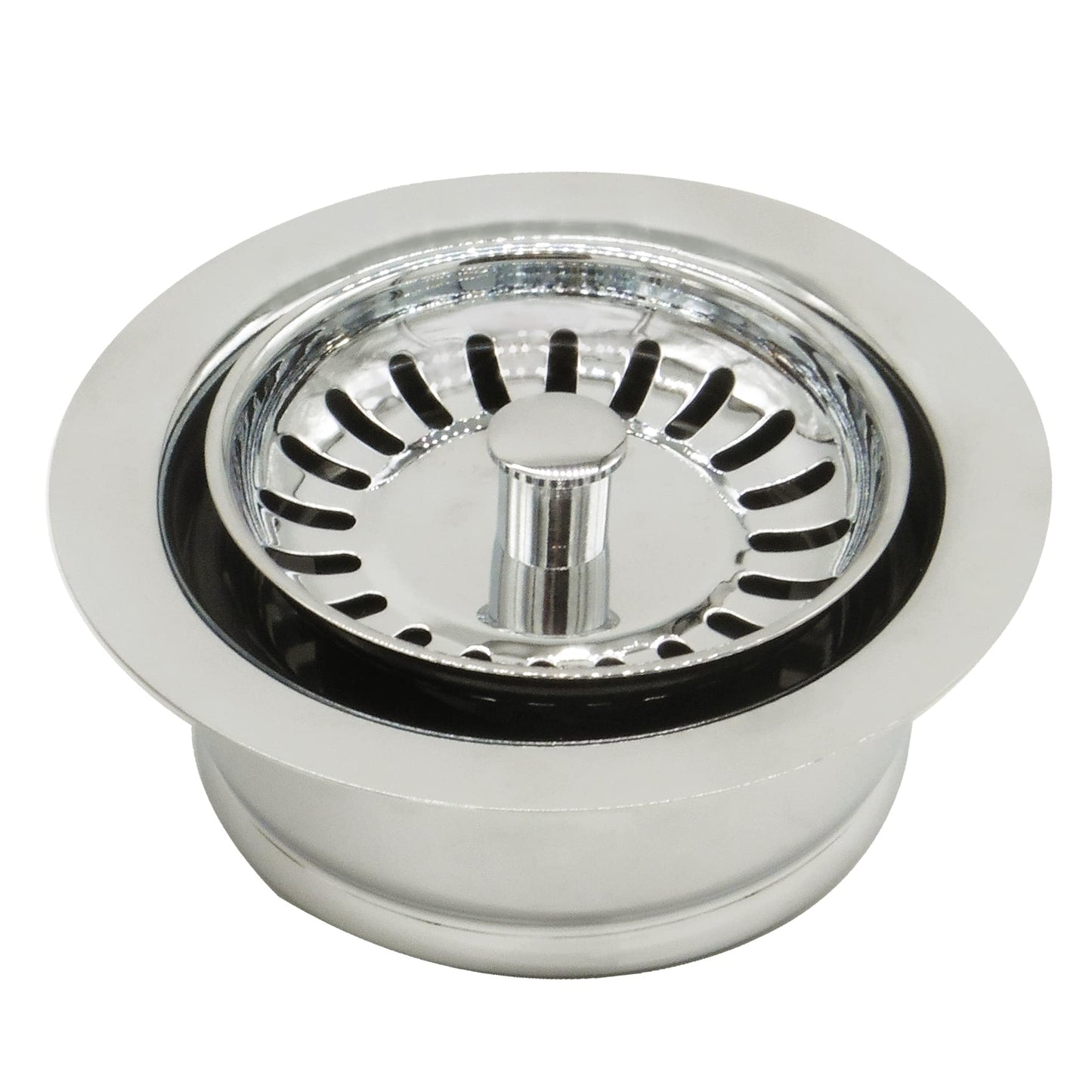 Westbrass CO2165S-05 COMBO PACK 3-1/2" Post Style Large Kitchen Sink Basket Strainer and Waste DisposalDrain Flange with Basket Strainer, Polished Nickel