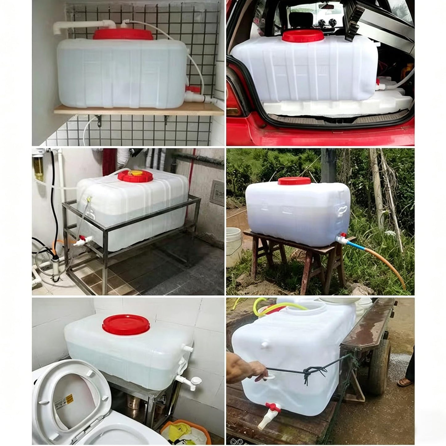 19.8 Gallon Water Storage Tank with Spigot & Hose, Heavy Duty Portable Water Container for RV, Camping, Truck, Emergency Supplies & Outdoor Adventures