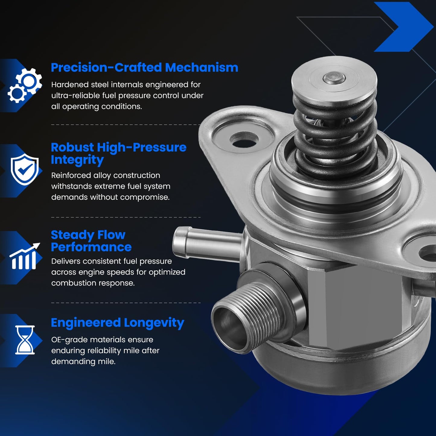 SYKRSS HM10109 High Pressure Fuel Pump Compatible with INFINITI Q50 Q60, Compatible with Mercedes-Benz C300 C350e E300 GLC300 GLC350e Metris SLC300 SLK300 Sprinter 1500 Sprinter 2500