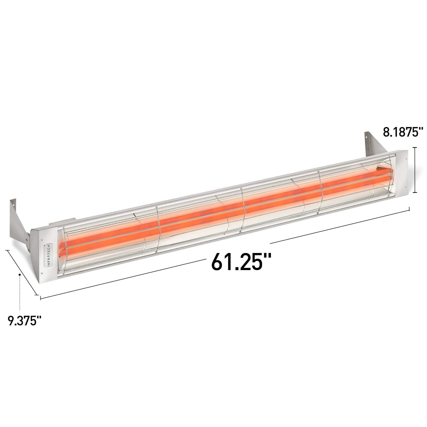 Infratech WD-6024 BR Stainless Steel 61.25” Dual Element Fixture 6000 Watt, 240 Volt, Bronze Finish