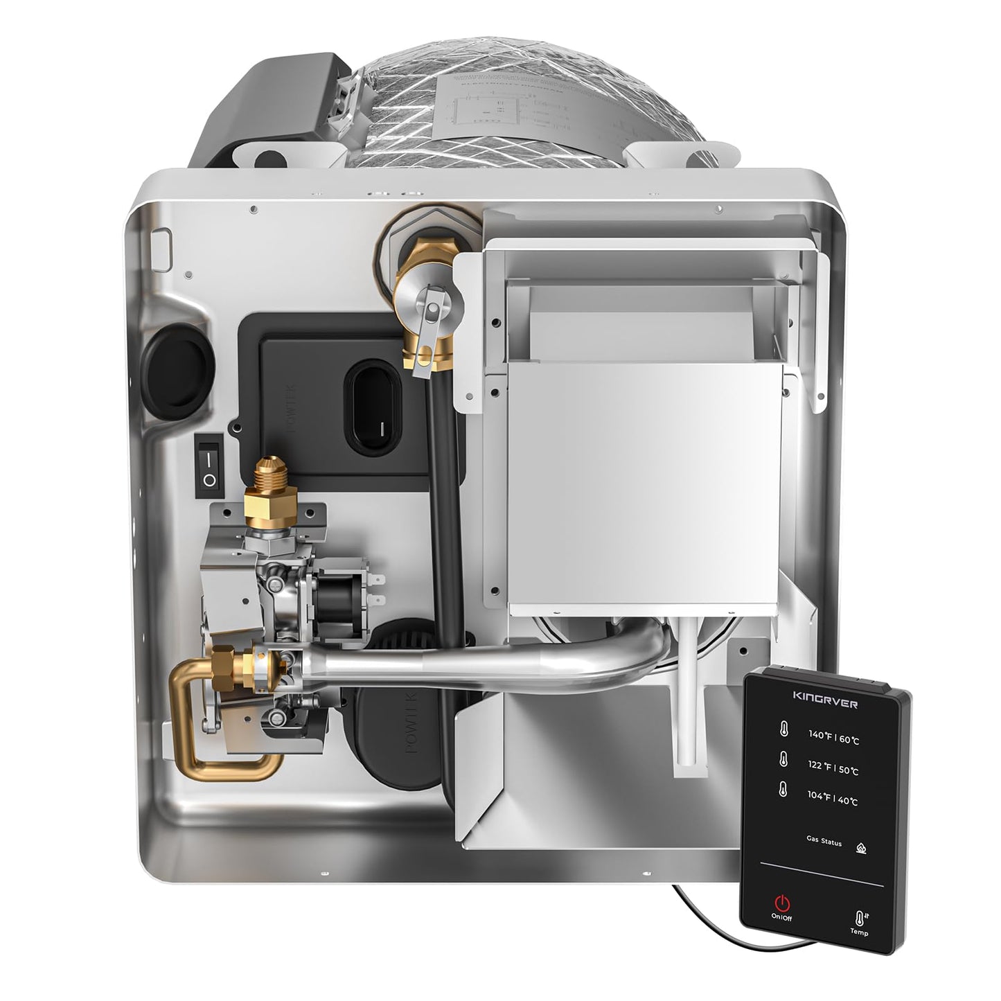 KINGRVER 6 Gallon RV Water Heater – Propane Tank Heater with Remote Controller, Porcelain-Lined Steel Tank, DSI Ignition, Stable Temperature Control, Fits Most 4–6 Gal RV & Camper Openings
