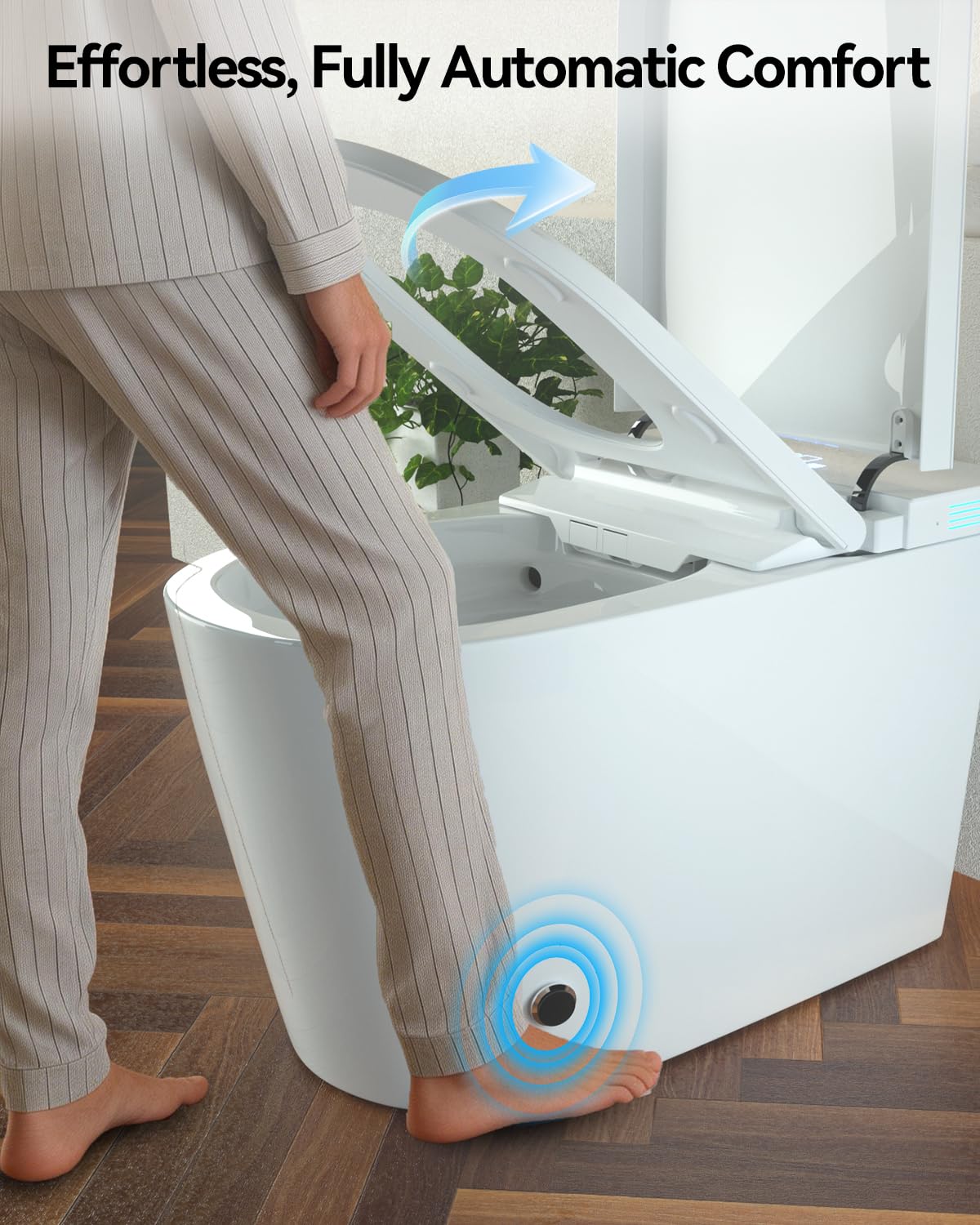 SmartWhale Electric Smart Toilet with Bidet Built In, ADA 17.6” Comfort Height for Modern Homes, Tankless One Piece, Water-Saving, Heated Seat, Warm Water, Air Dryer, Auto Lid, 1000g Flush