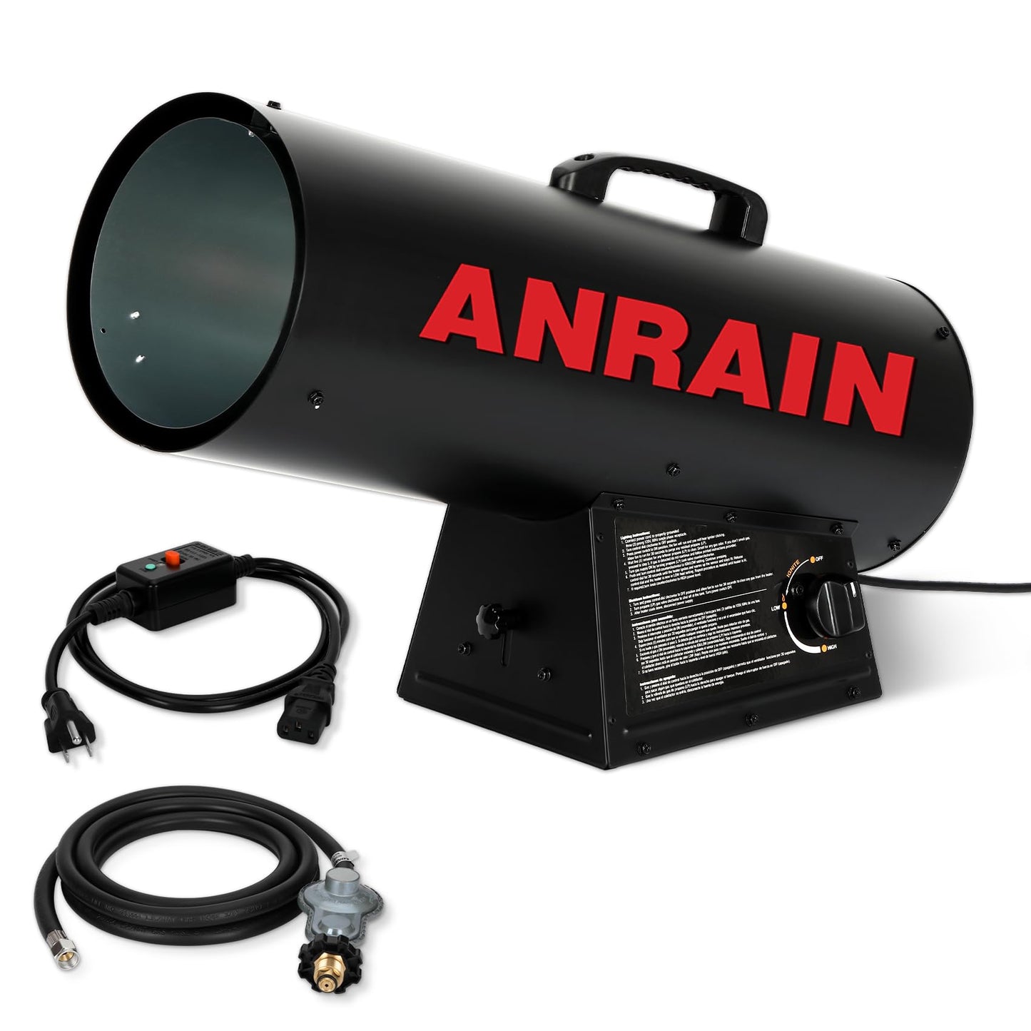 150,000 BTU Forced Air Propane Heater, for Garages, Construction Sites, Jobsite, Portable Torpedo Heater for Jobsite with 11FT Hose, Regulator, Automatic Overheat Protection Device, CSA Certification