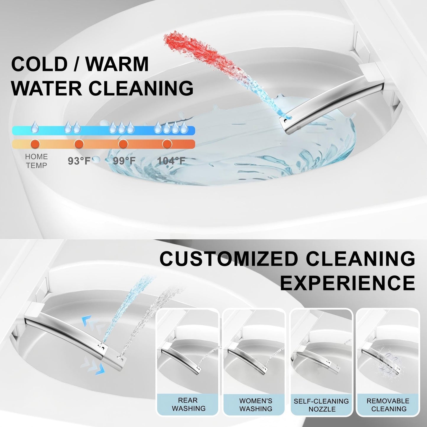 TDH Luxury Smart Toilet, Heated Seat with Warm Water Sprayer & Dryer, Walk Away Auto Flush and Close,One Piece Toilet for Bathrooms with Remote Control