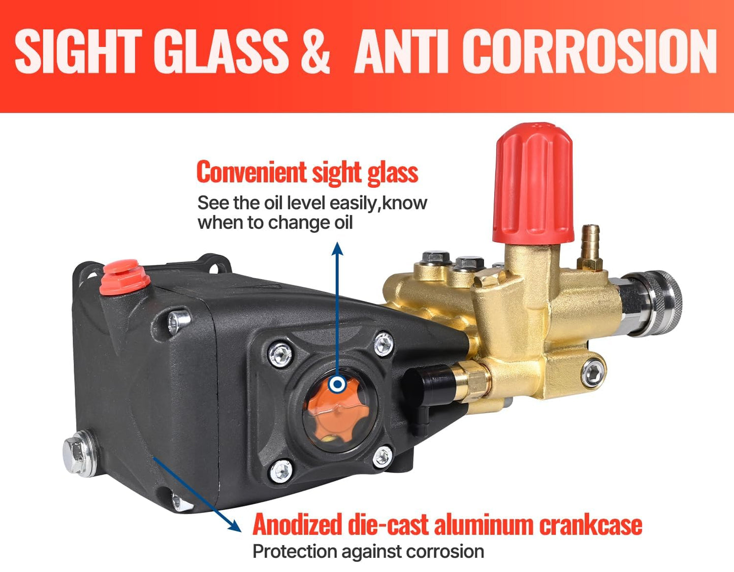 YAMATIC Horizontal Triplex Pressure Washer Pump 3/4" Shaft 2800-3700 PSI @ 2.5 GPM 5-8 HP Replacement Pump Compatible with Honda GC190 GX200 Simpson 90036 40224 40225 40226 Santoprene 41182