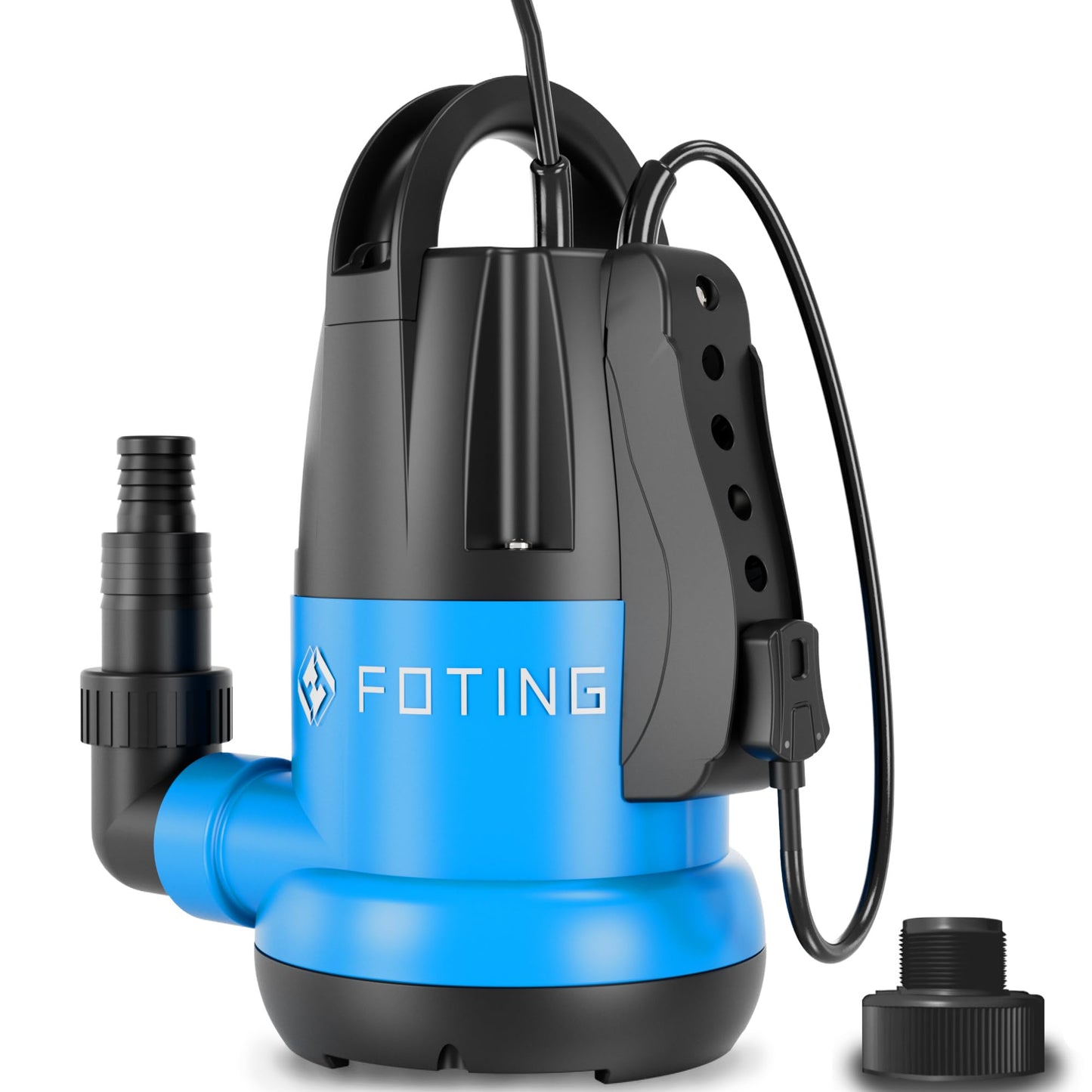 FOTING Sump Pump 1HP Clean/Dirty Submersible Water Pump,4600GPH Utility Pump Thermoplastic Electric Portable Transfer Water Pump for Swimming Pool Pond Basement with 10ft Power Cord,Auto