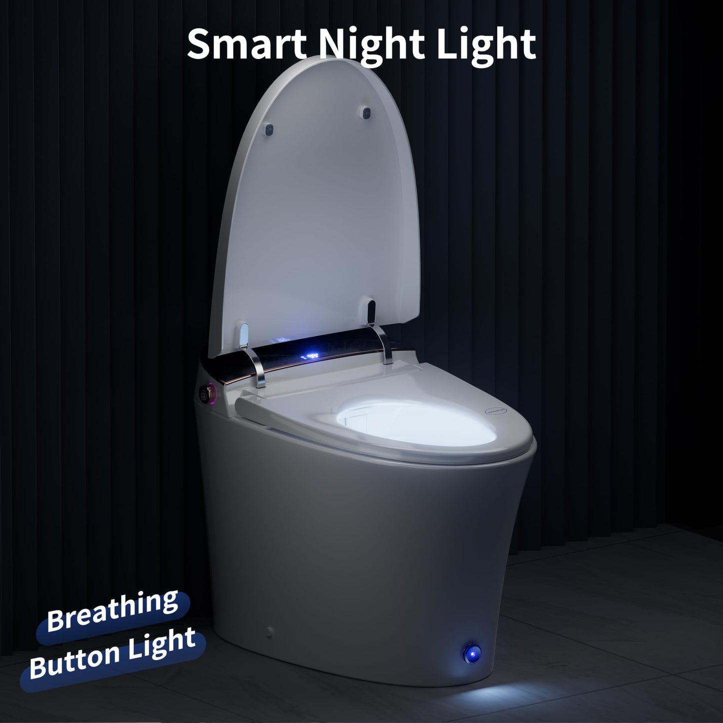 Casta Diva Smart Toilet with Tank, Foam Dispenser, Soft-Close Lid, Foot Kick & Off-seat Auto Flush, Heated Seat, Warm Water & Dryer, Blackout Flush, 1.06 GPF Digital Display with Remote(CD-Y010L)
