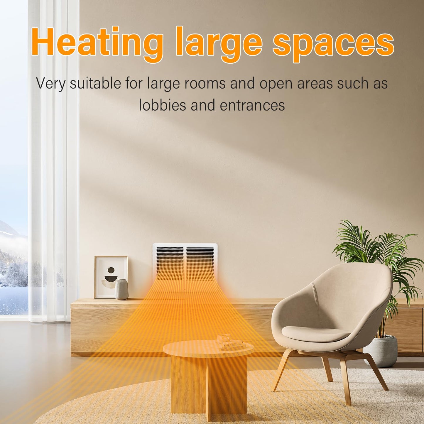 CSTC402TW Twin Electric Wall Heater(Part: 67527) with Thermostat -240/208V, 4000/3000W, 13648/10236 BTU Ideal for Large Rooms & Open Spaces, With High-Temp Safety Protection