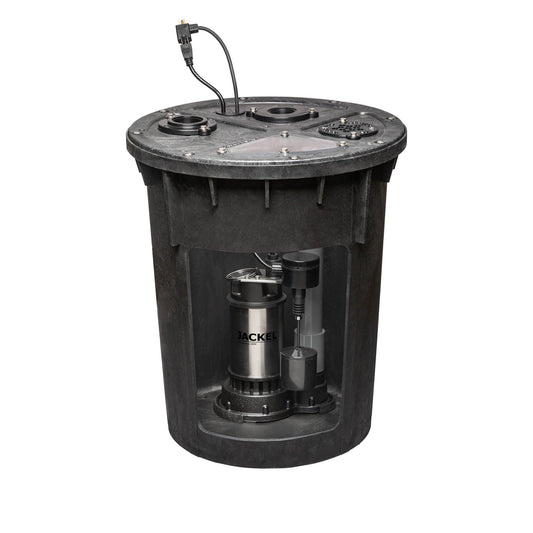 JACKEL 1/2 HP Pre-Plumbed Sump Pump System (Model: JPACK22S-250V)
