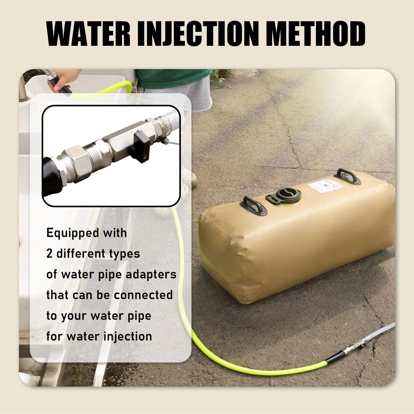 Yellow Drinking Water Storage Bladder,25 Gallon Portable Water Bladder Tank, RV Water Tank, Can Be Used for Storing Drinking Water, Camping, Traveling, Wilderness Survival Patrols, Etc.